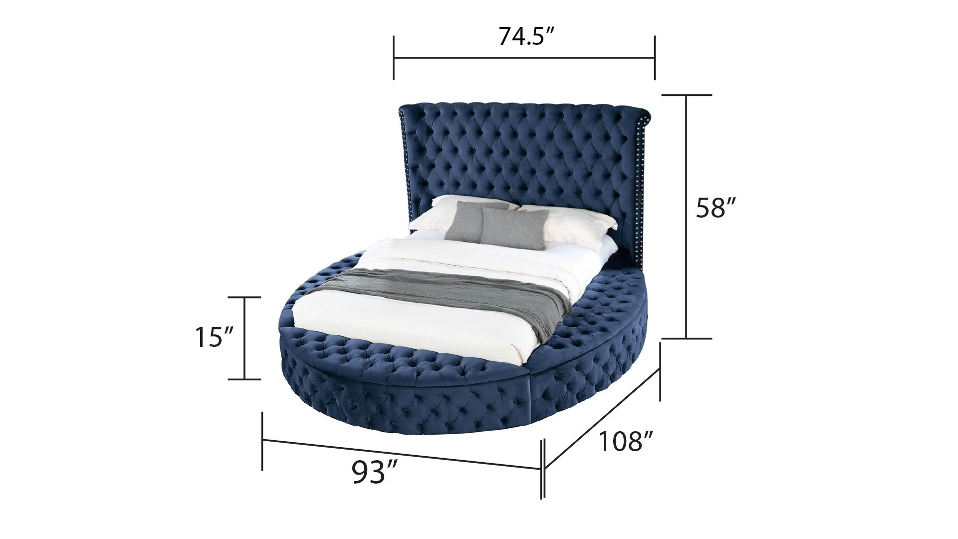 Hazel Queen Bed Blue - Image 4