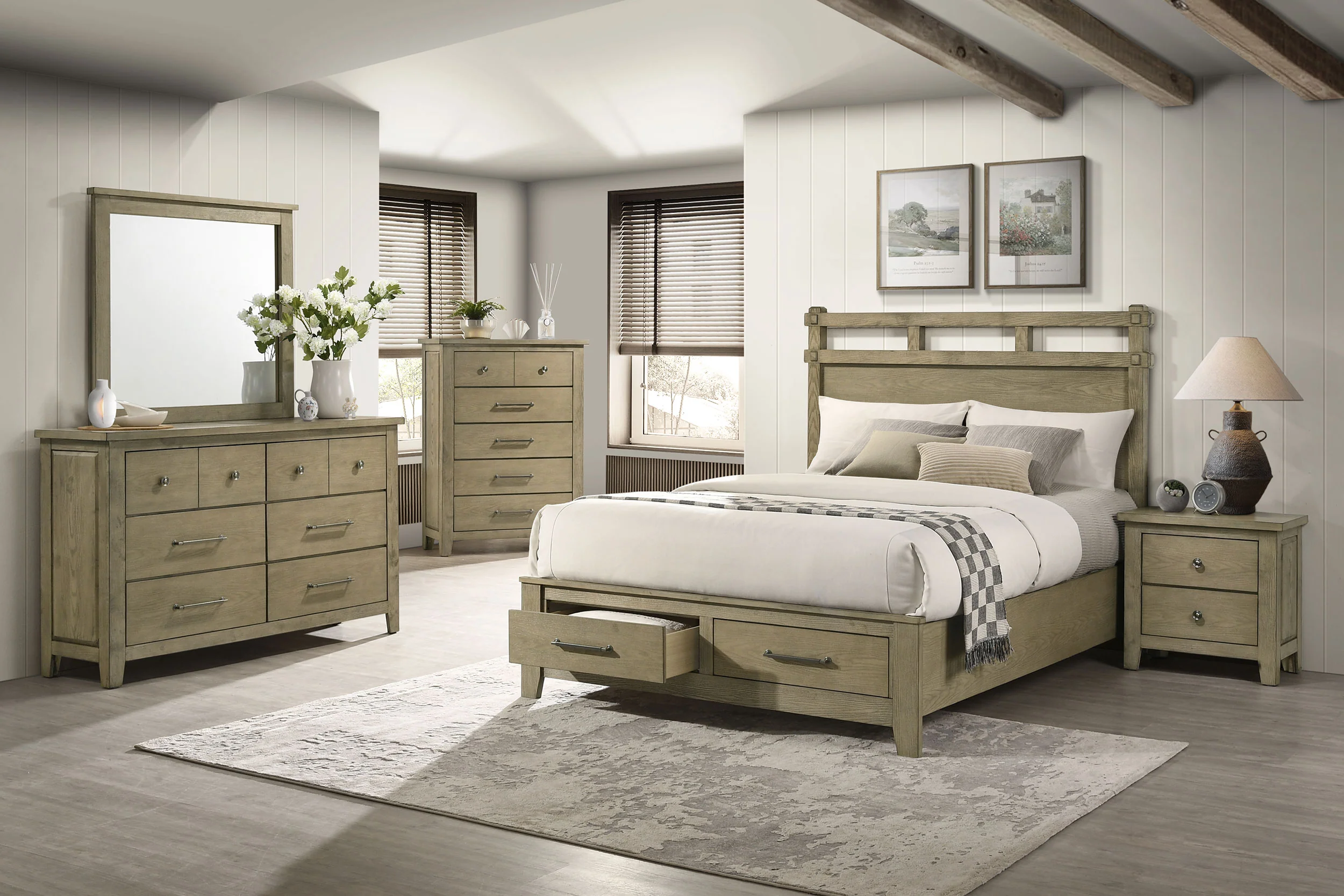 Hazlewood Panel Platform Storage Bed - Image 20