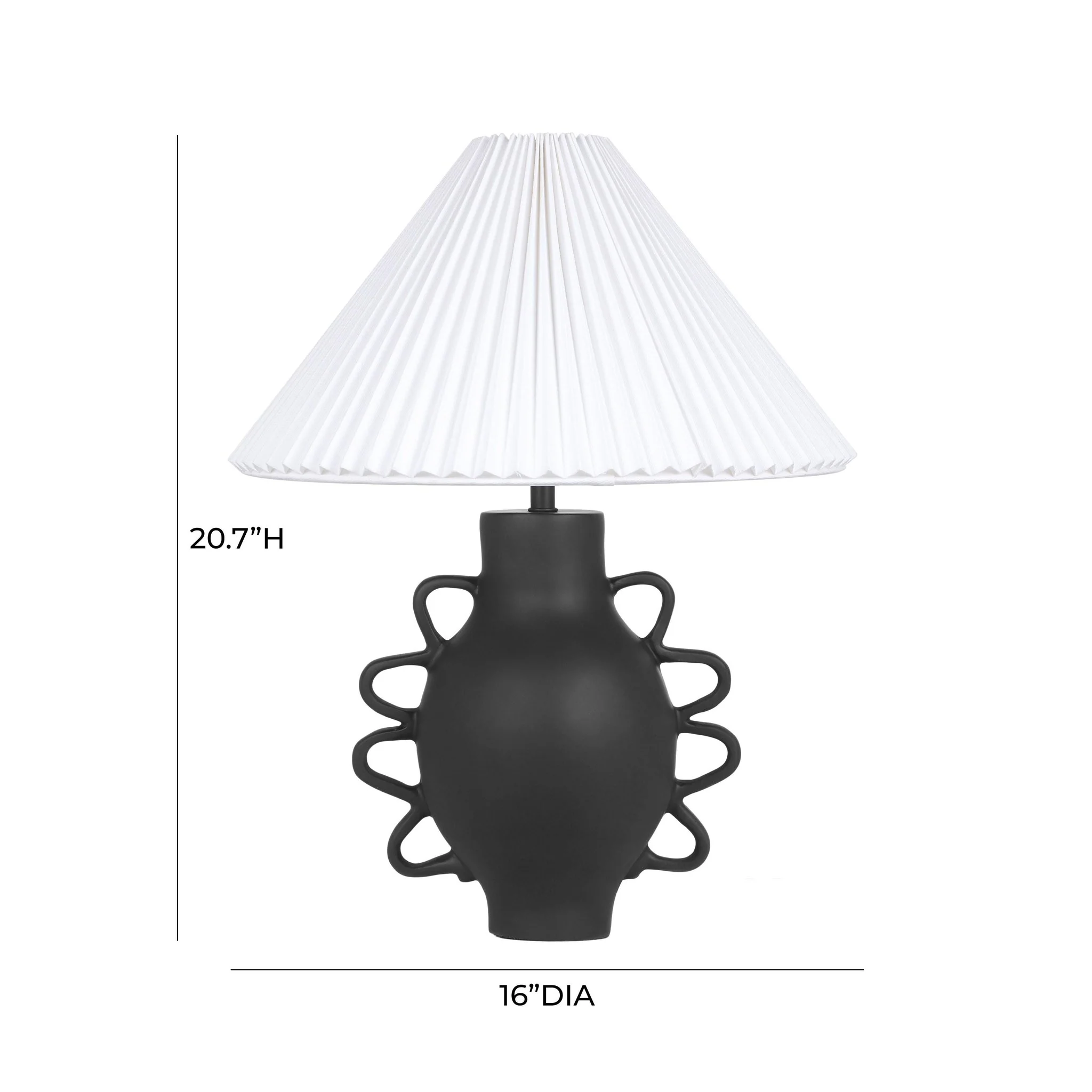 Hazza Black Pleated Table Lamp - Image 6