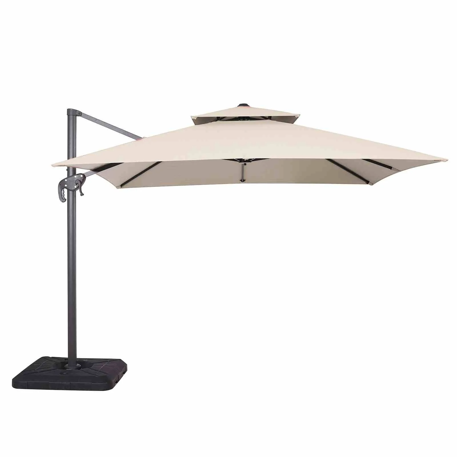 Hero 10' Square Umbrella, Double Top, Tan
