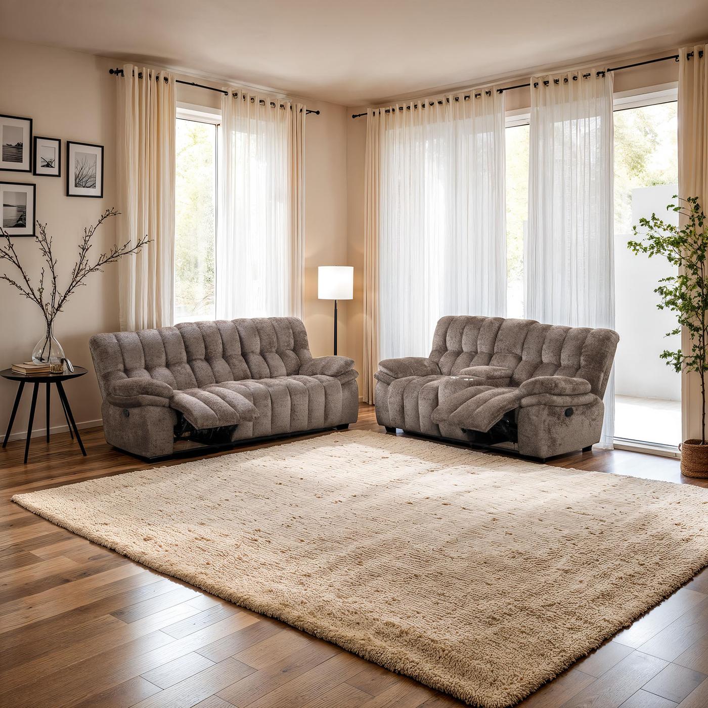 Hieronymus Manual Loveseat w/ Console, Dark Brown