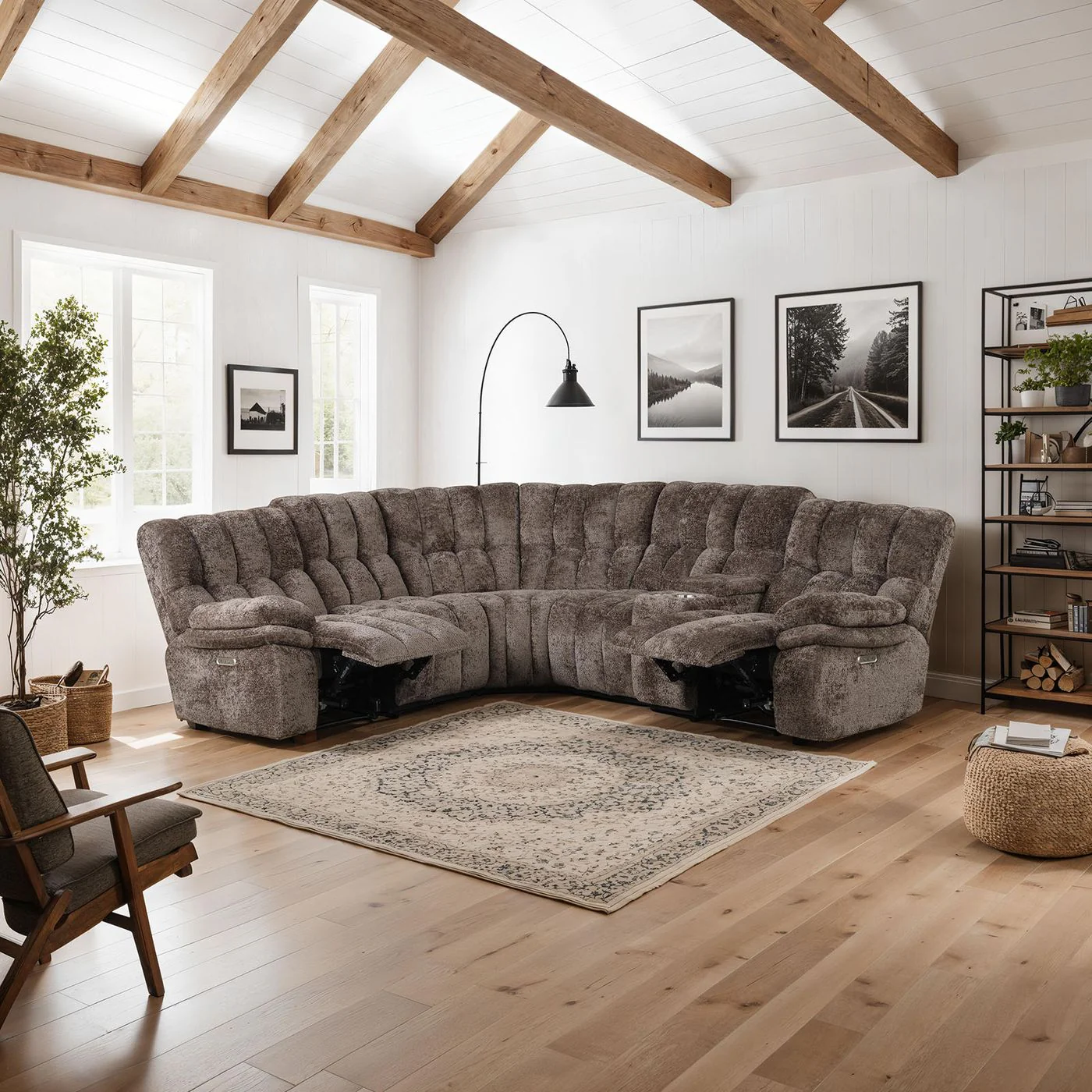 Hieronymus Power Sectional, Dark Brown