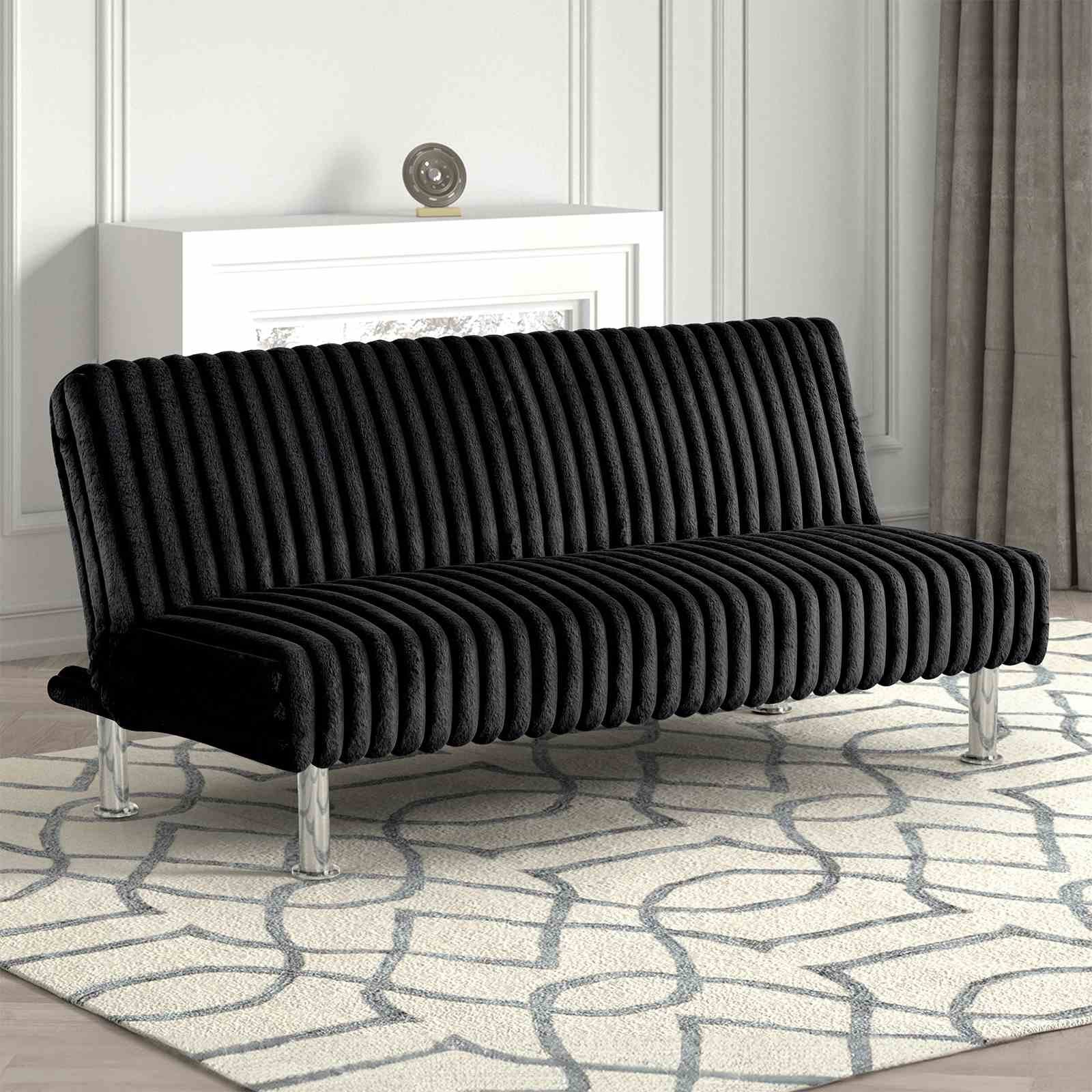 Hinwil Futon Sofa Bed, Black