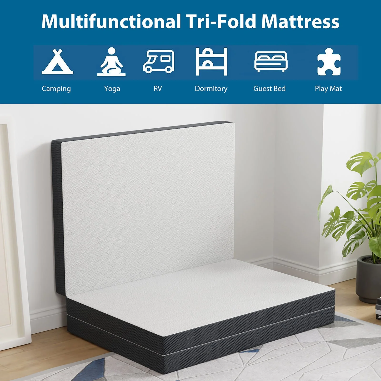 Hollyhock 3" TXL Tri-Fold Memory Foam Topper - Image 6