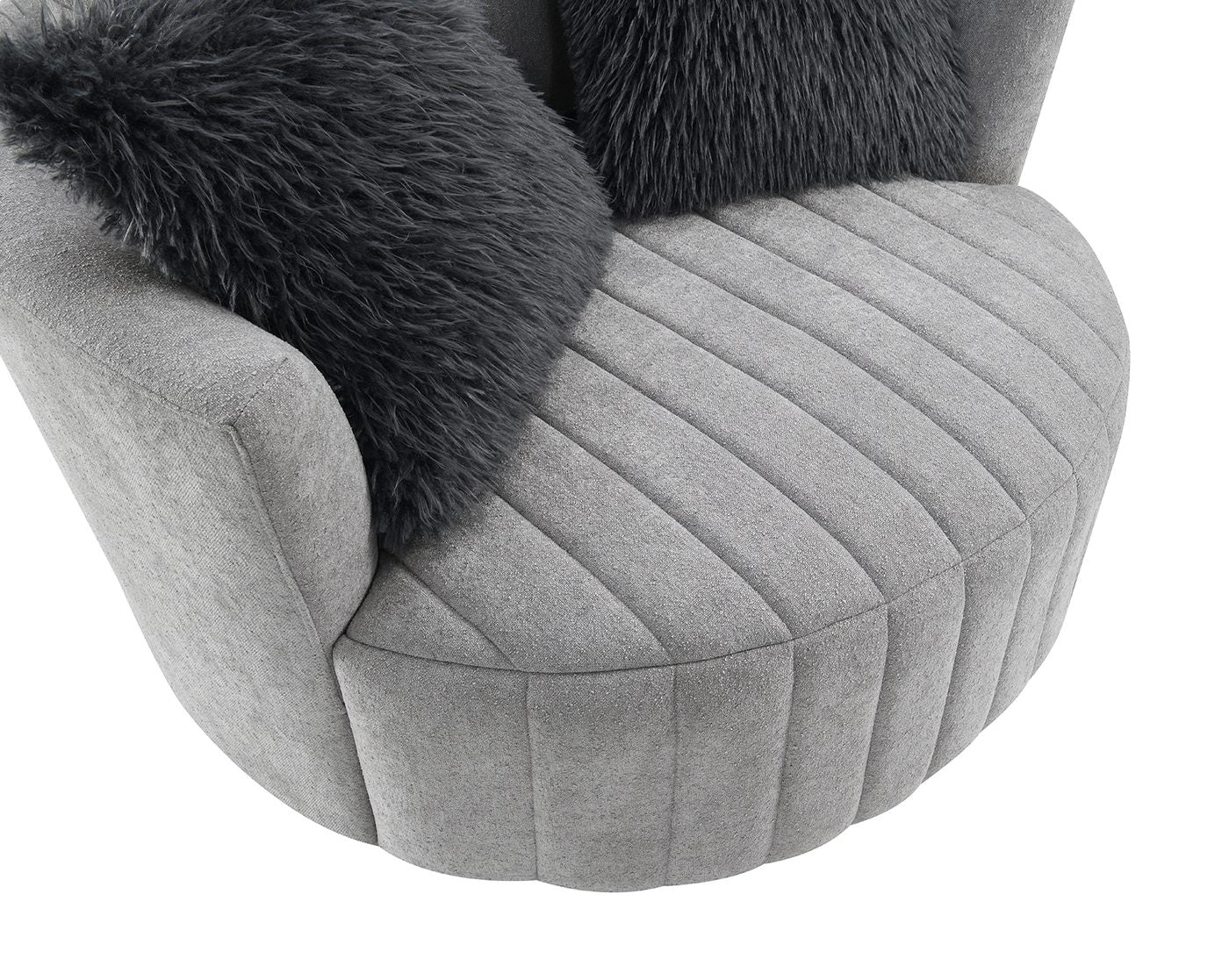 Hoople Swivel Chair, Channeled, Dark Gray - Image 9