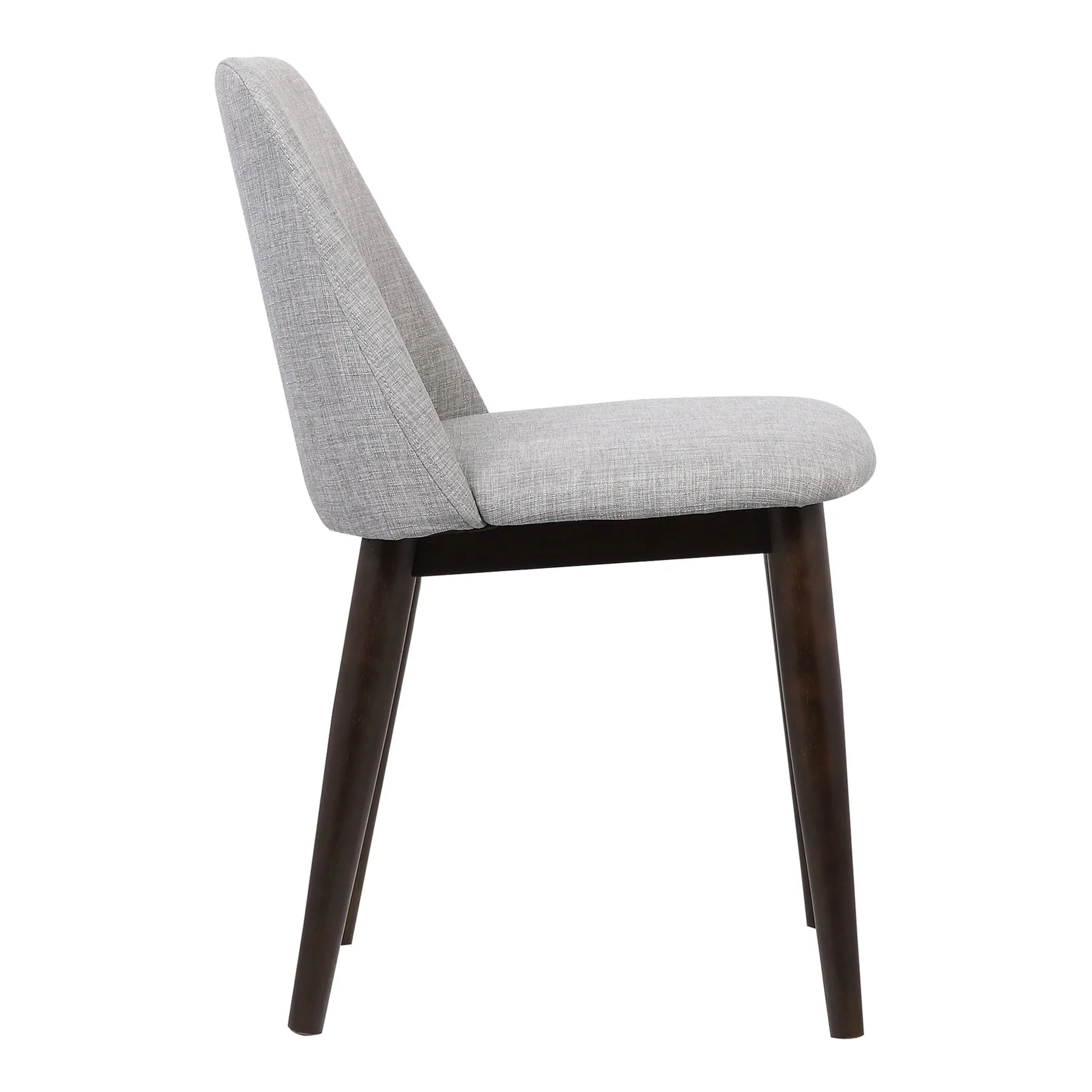 Horizon Contemporary Dining Chair in Light Gray Fabric with Brown Wood Legs - Set of 2 - Image 3