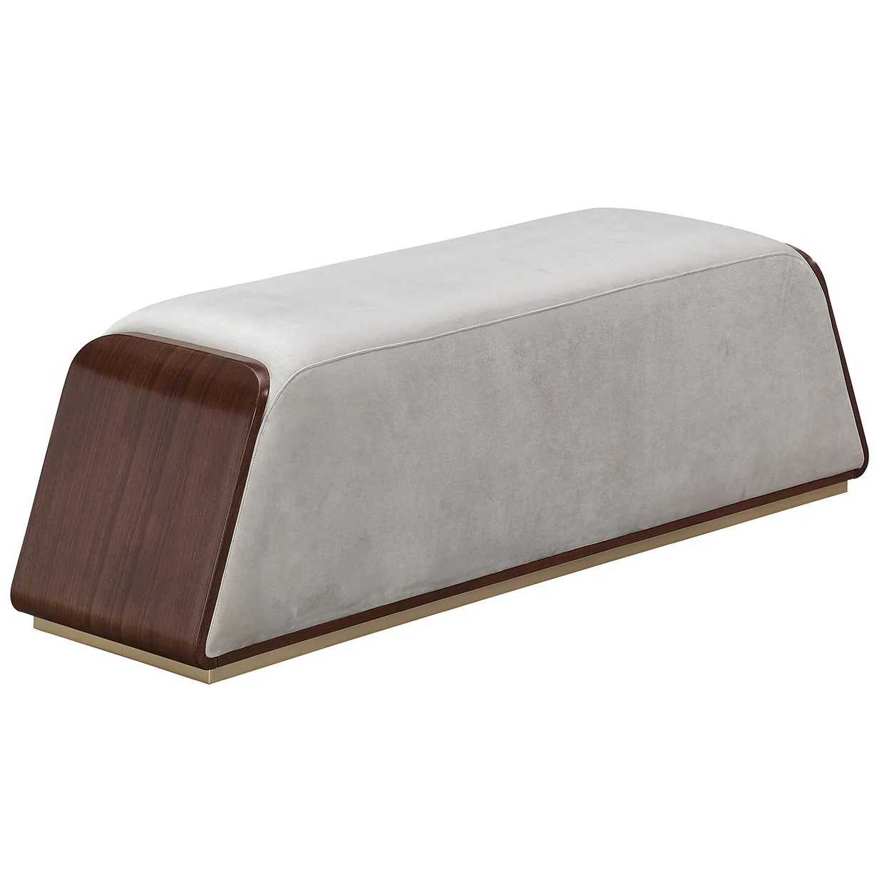 Houston Accent Bench - Porcini/Walnut