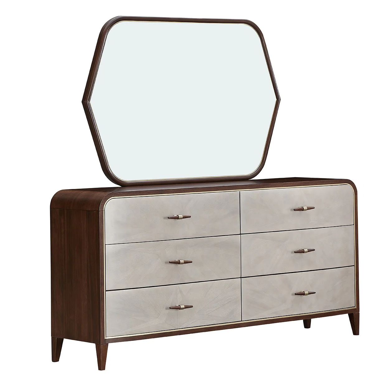 Houston Dresser with Mirror - Walnut - Image 6