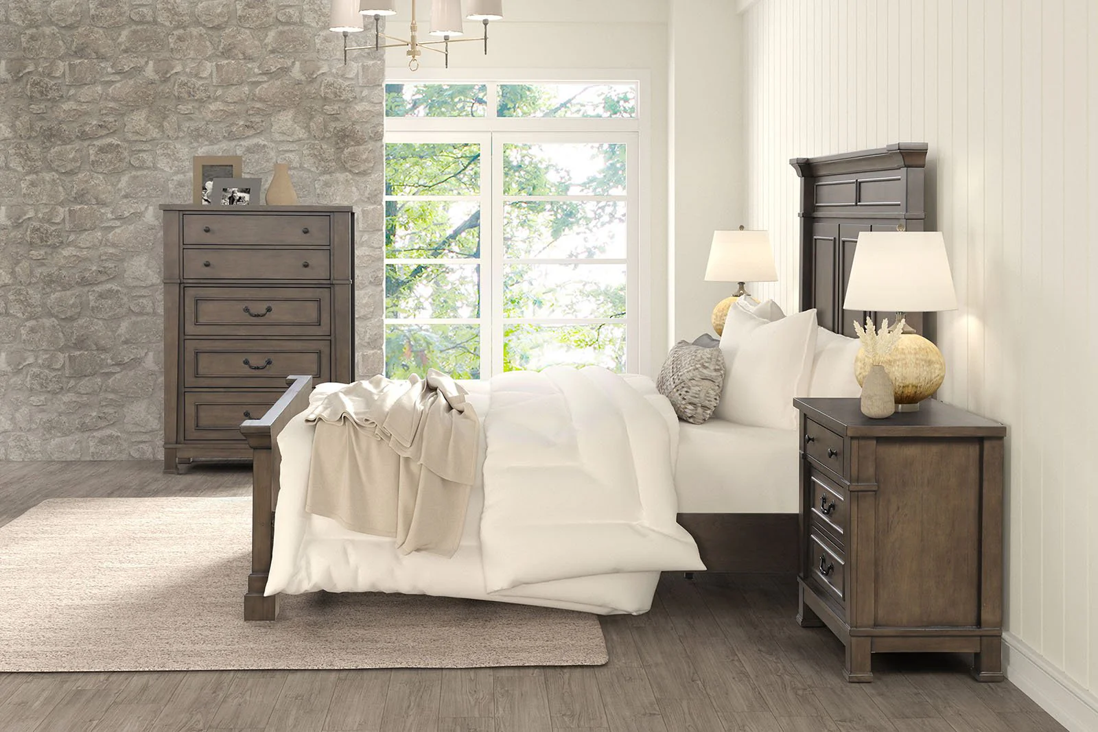 Huddersfield E.King Bed, Dark Walnut - Image 3