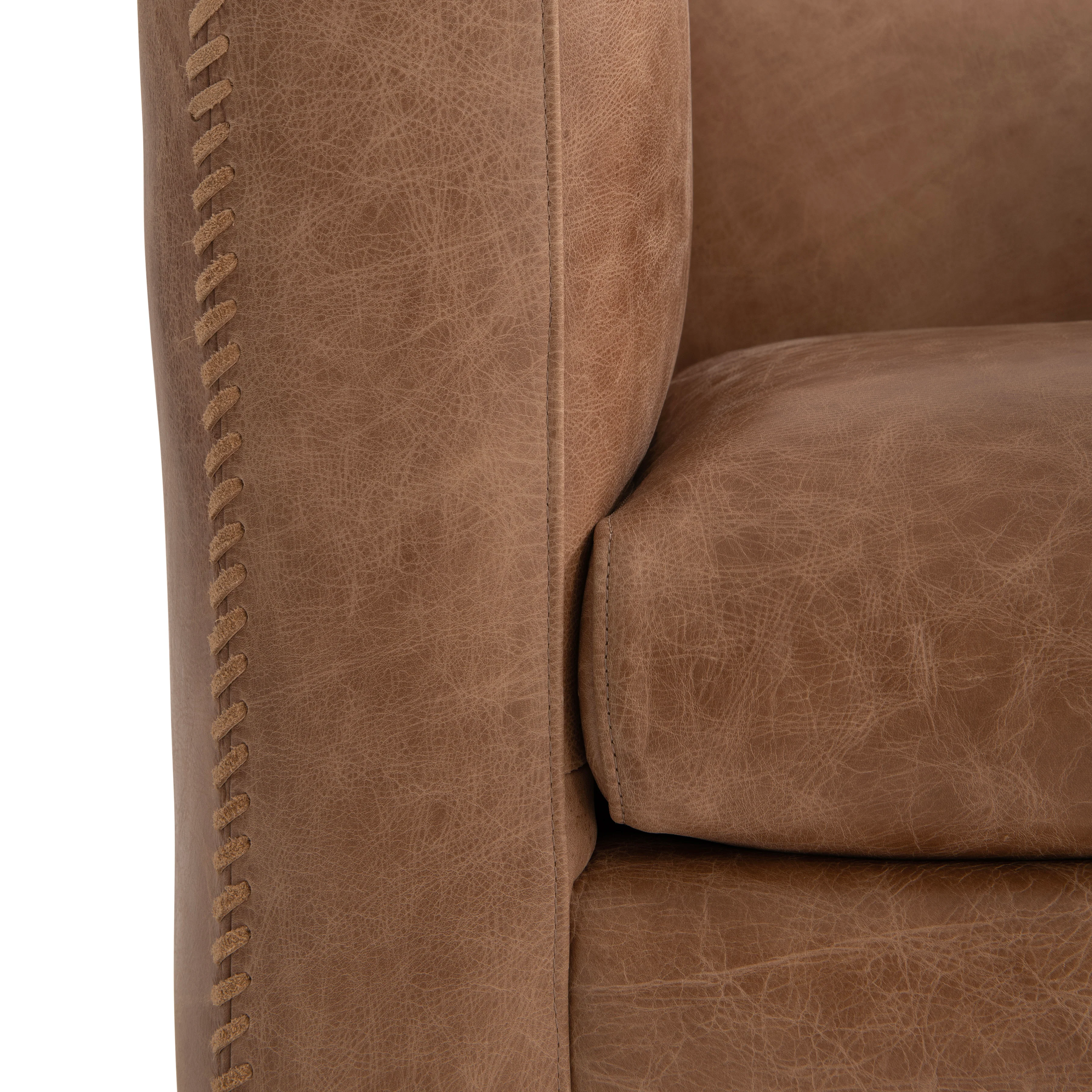 Hudson Leather Swivel Chair - Image 6