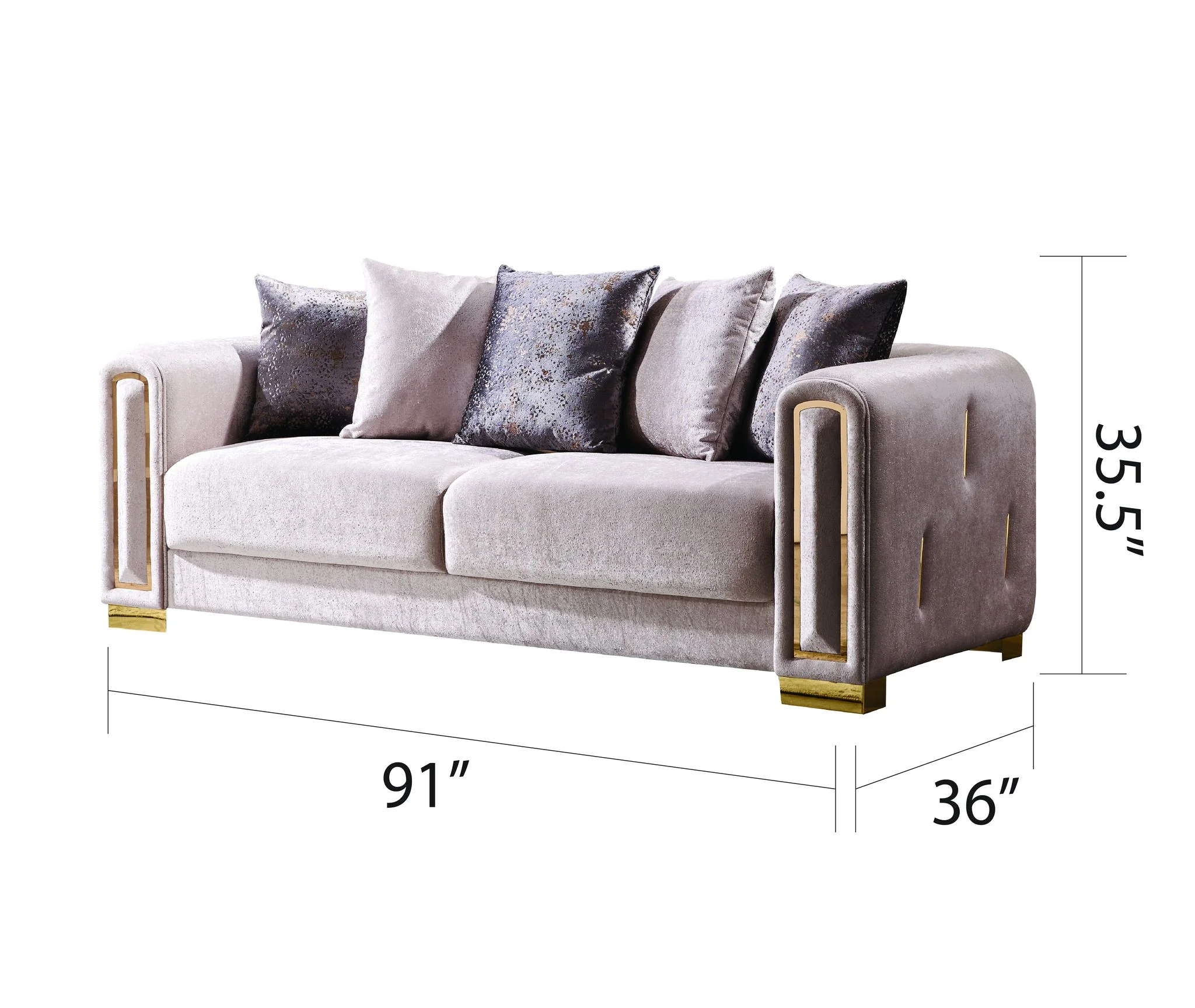 Impreza 2PC Living Room Set Beige - Image 3