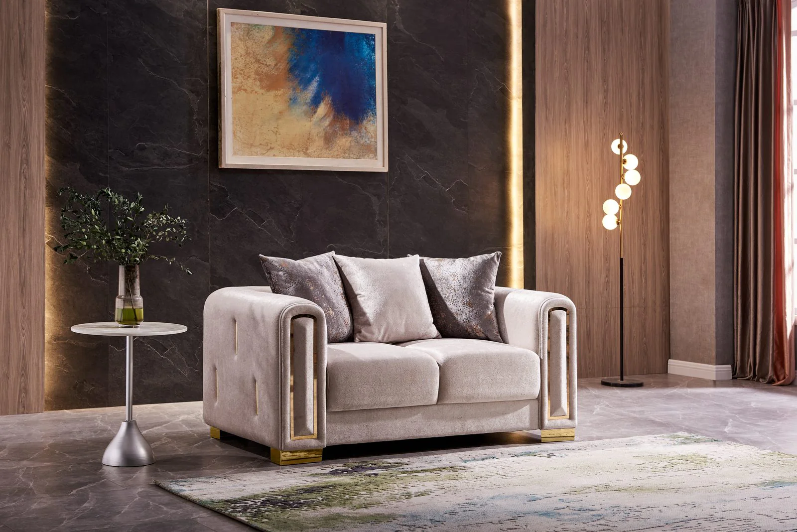 Impreza 2PC Living Room Set Beige - Image 4