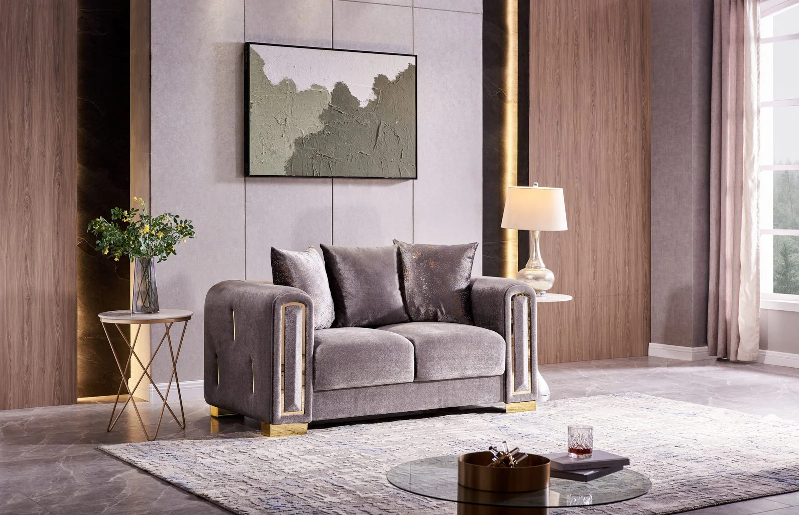 Impreza Loveseat Silver