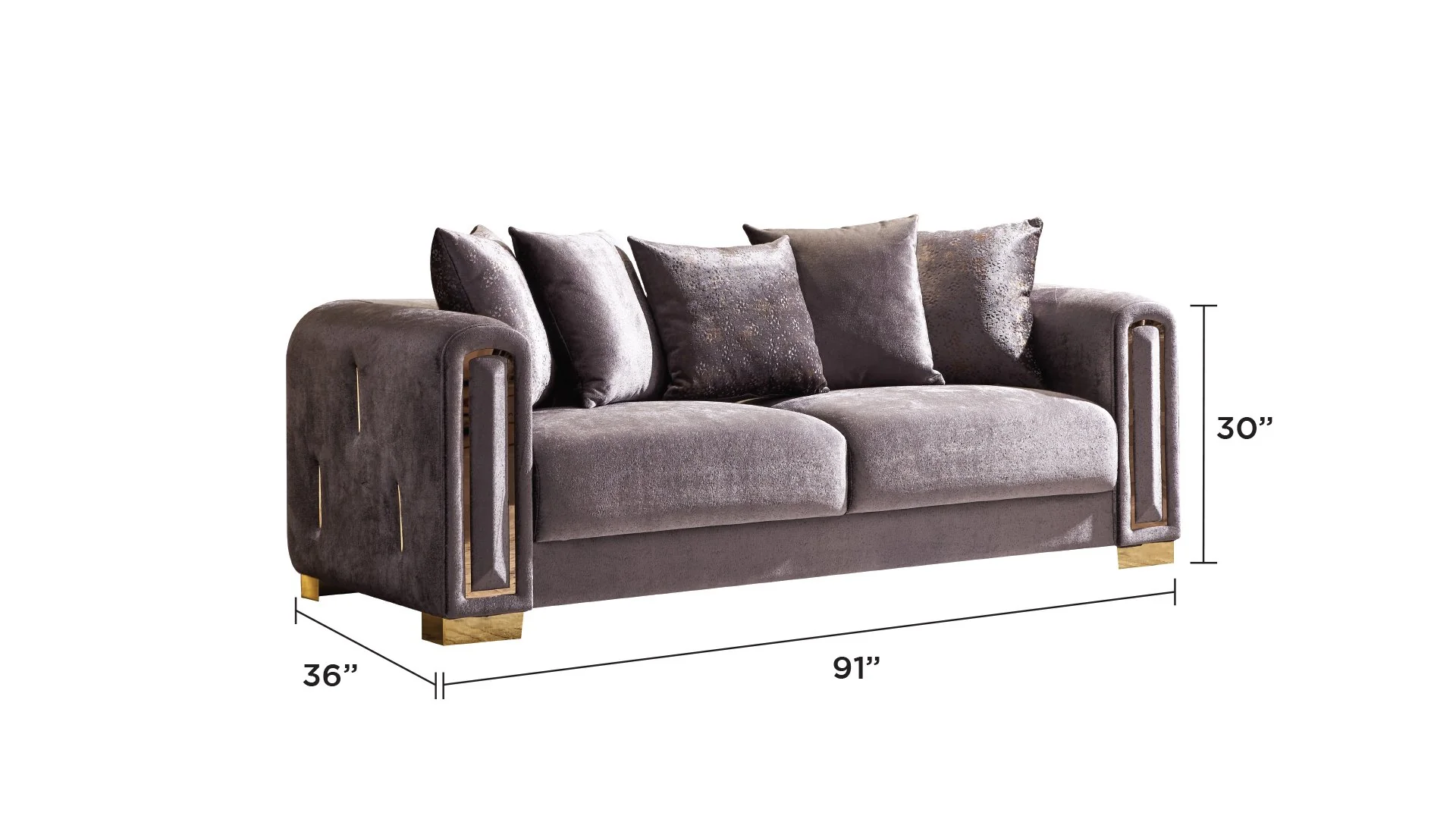 Impreza Sofa Silver - Image 3