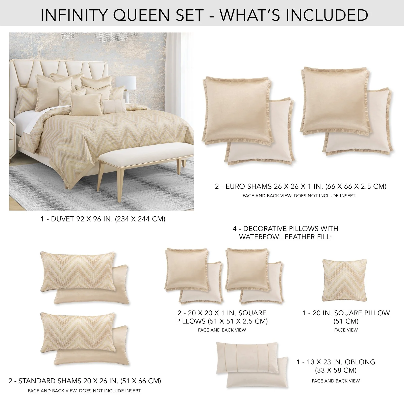 Infinity 9-Piece Queen Duvet Set - Gold - Image 18