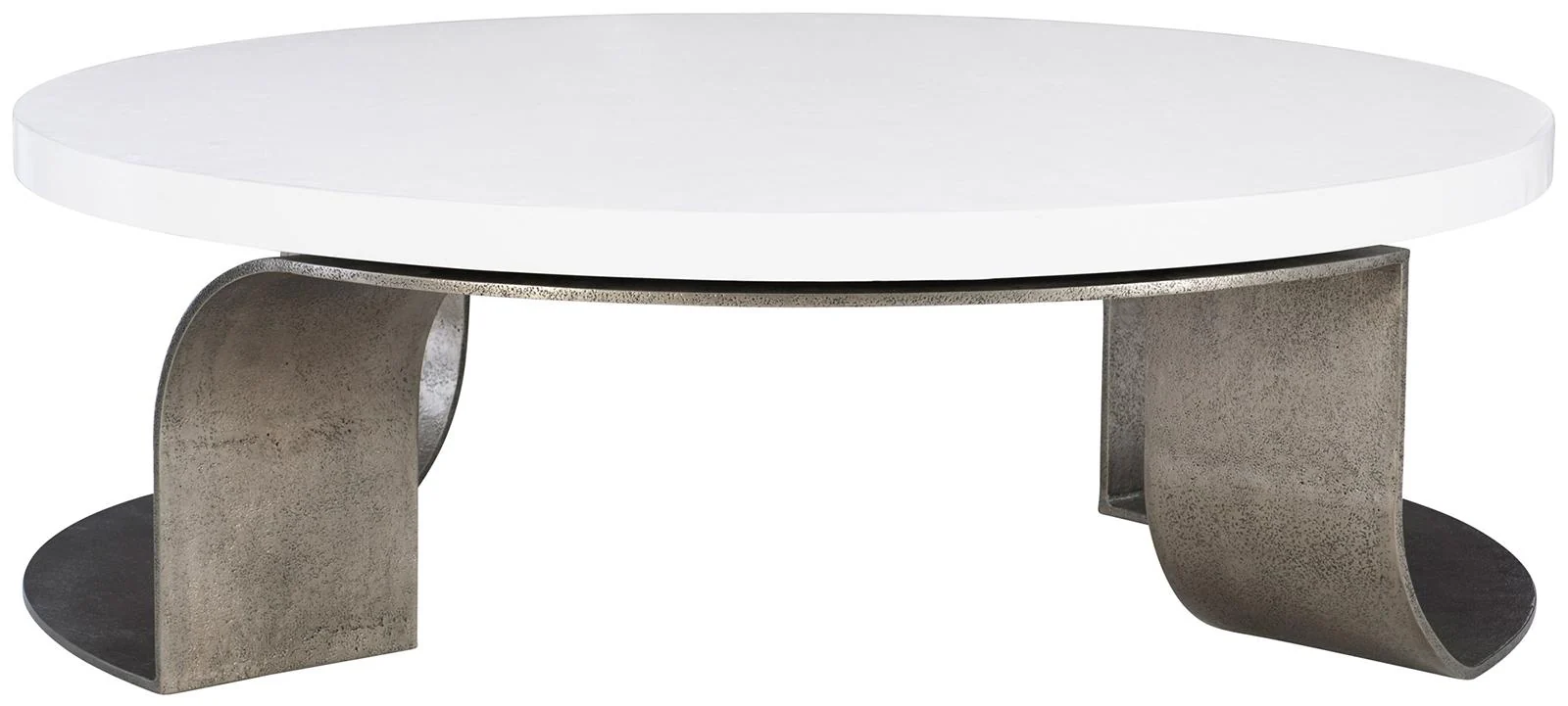 Interiors Catalina Round Cocktail Table in White/Grapite 301-014