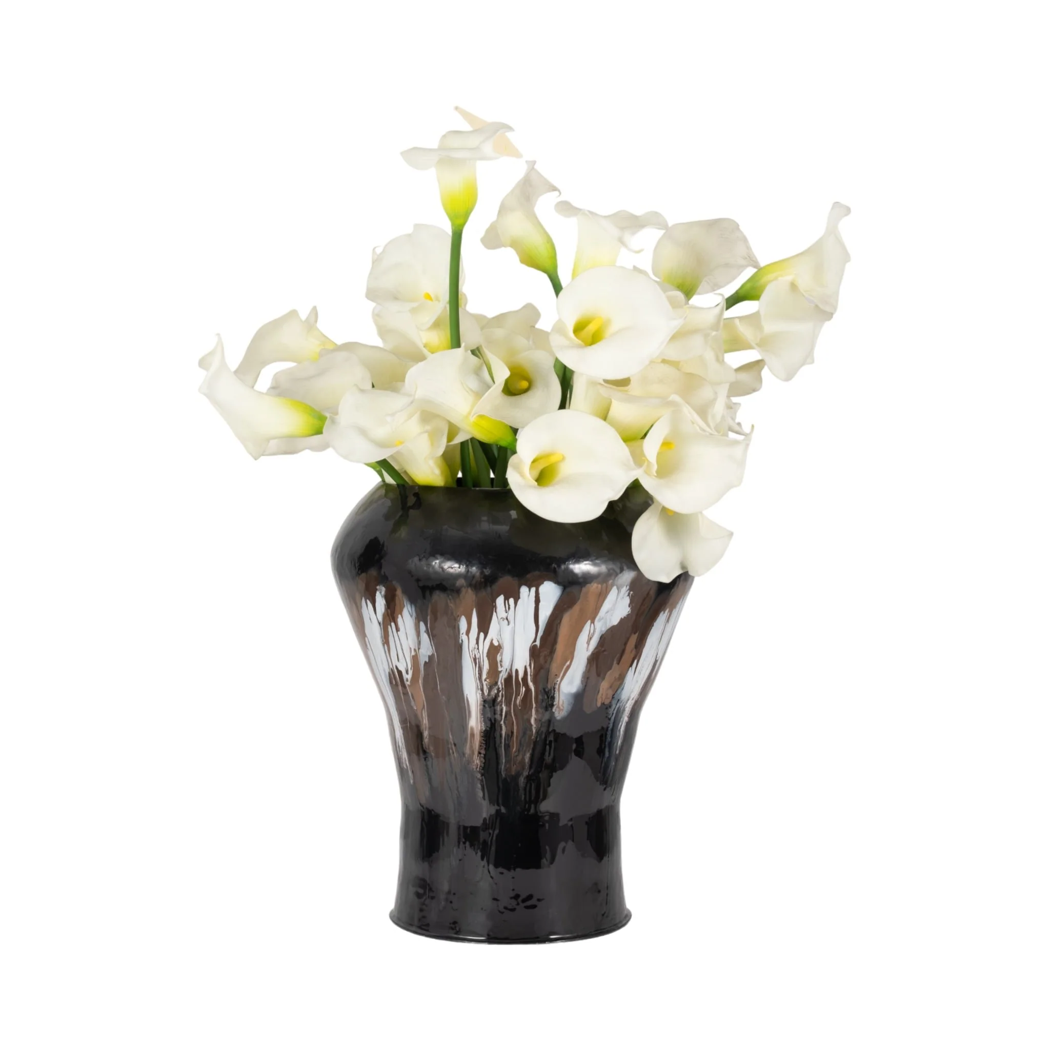 Iron,25"h,oval Stain Vase,black - Image 2