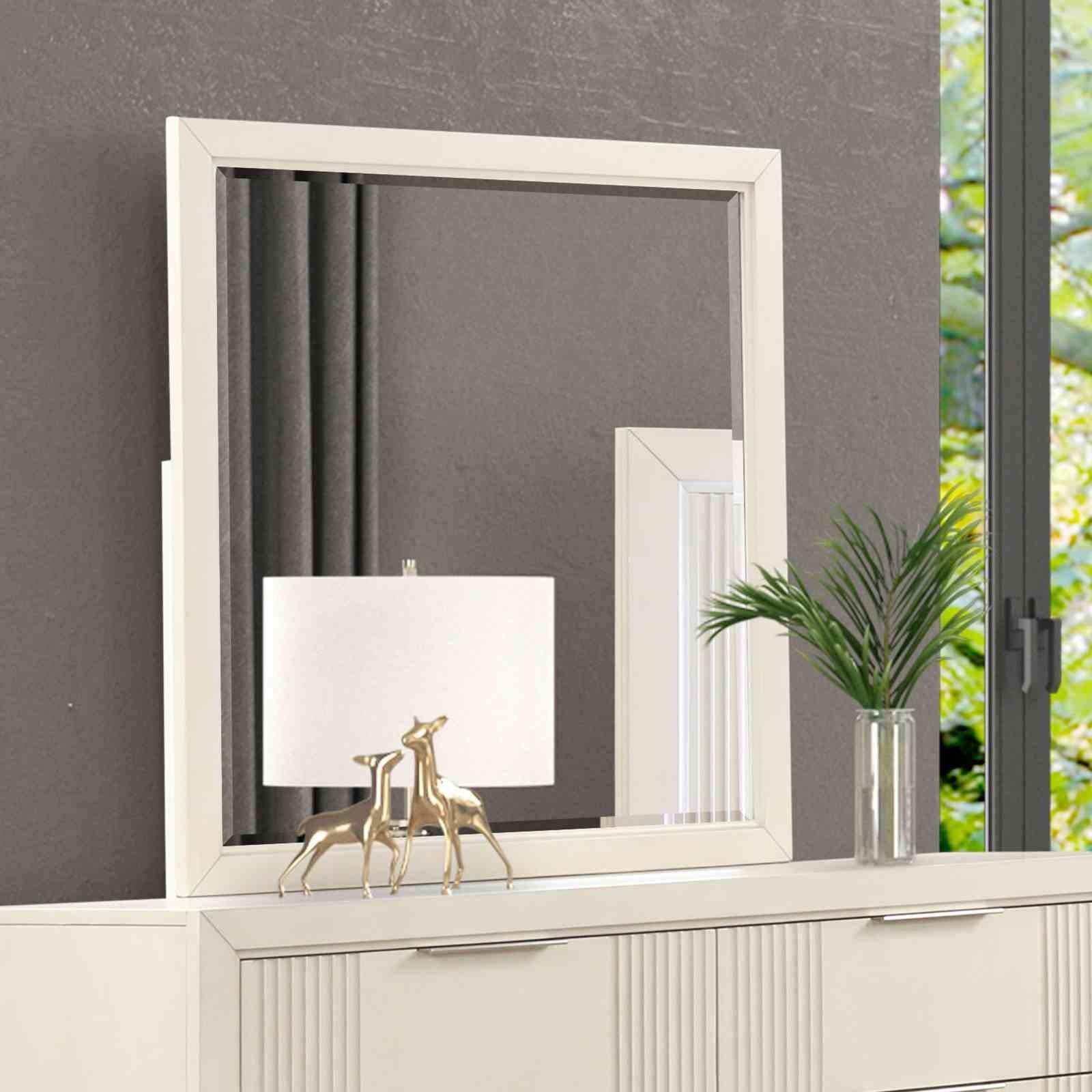 Isadore Mirror, Antique White