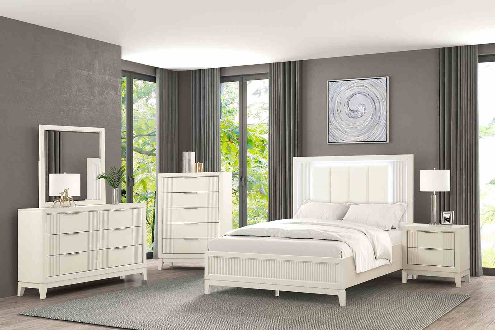 Isadore Mirror, Antique White - Image 2