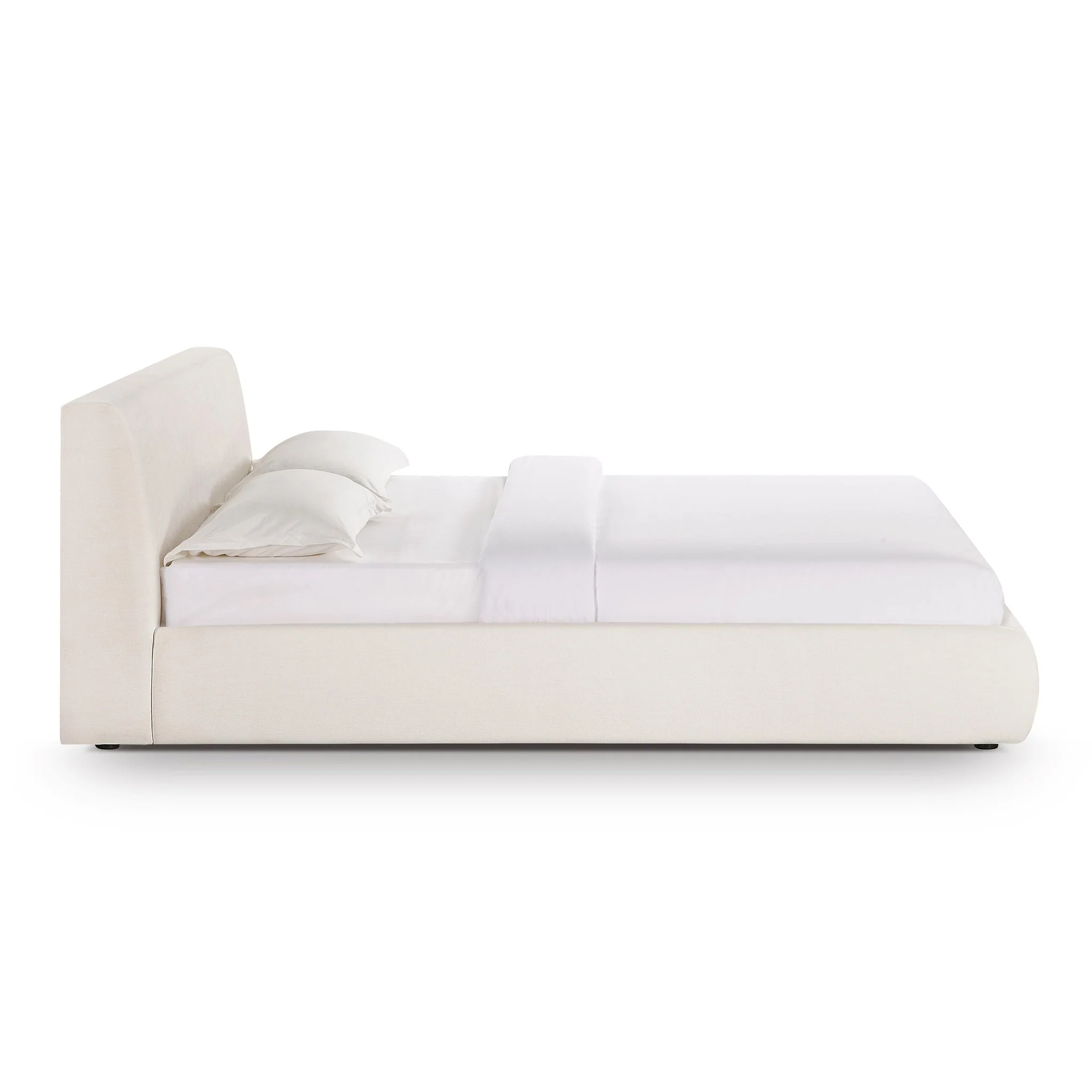 Isla Cream Upcycled Linen Queen Bed - Image 4