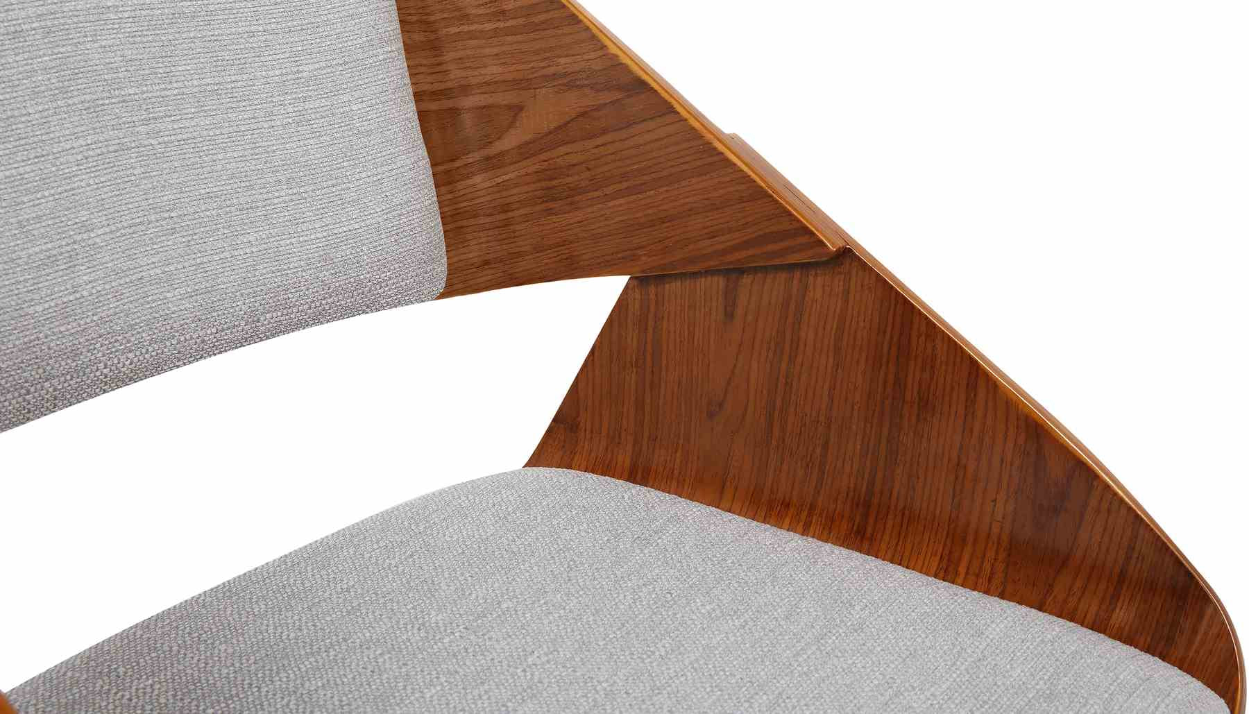Ivy Mid-Century Dining Chair in Gray Fabric with Walnut Wood - Image 3