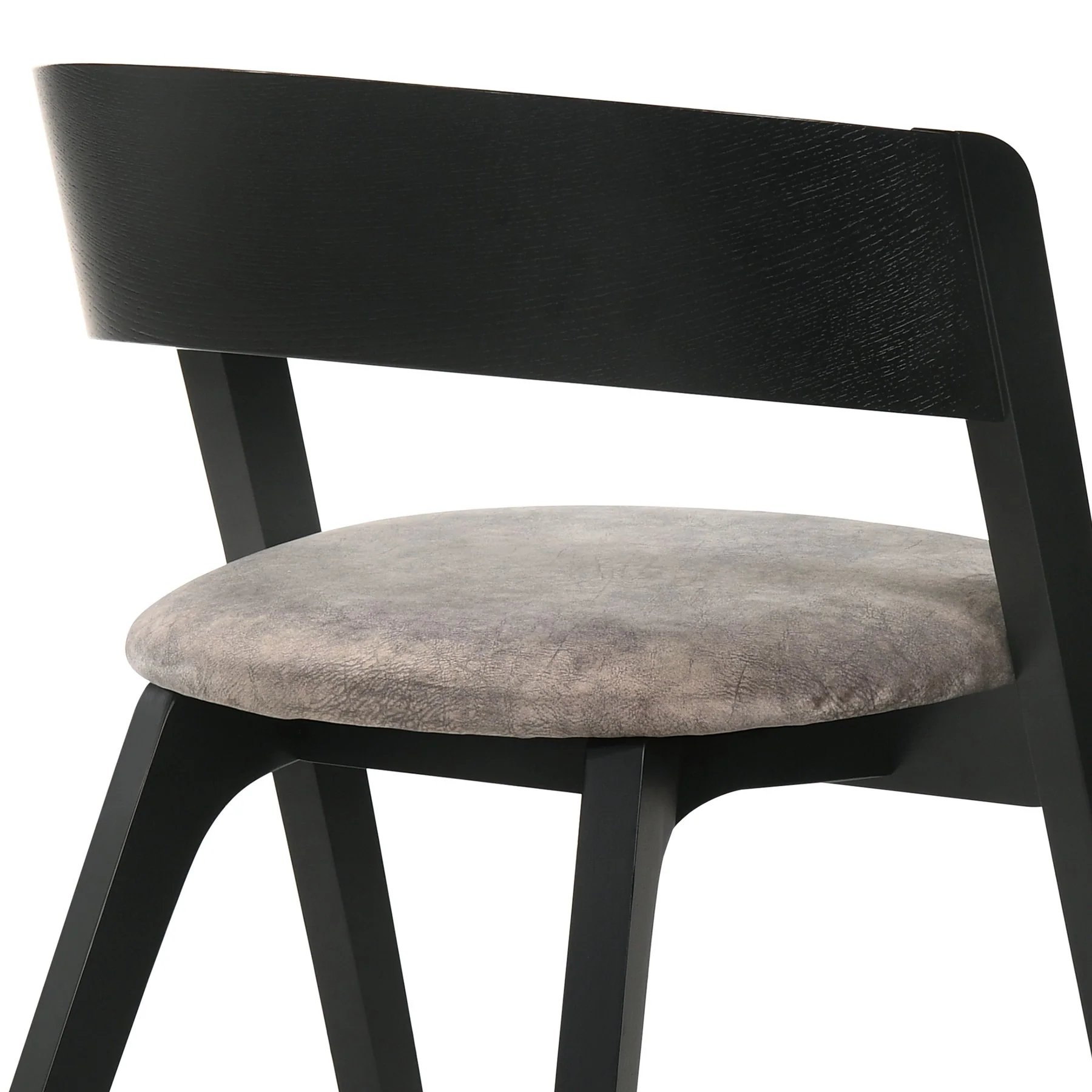 Jackie Mid-Century Upholstered Dining Chairs in Black finish - Set of 2 - Image 6