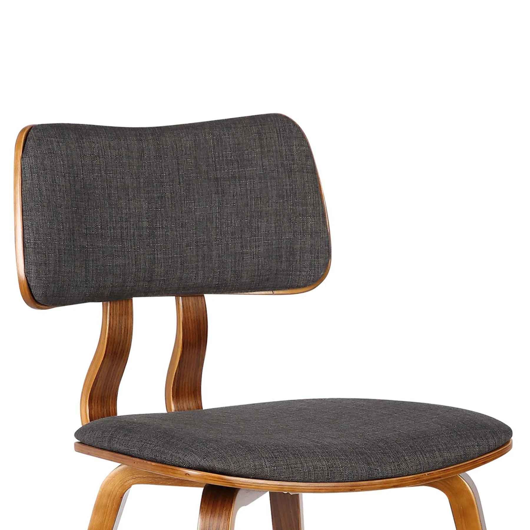 Jaguar Mid-Century Dining Chair in Walnut Wood and Charcoal Fabric - Image 5