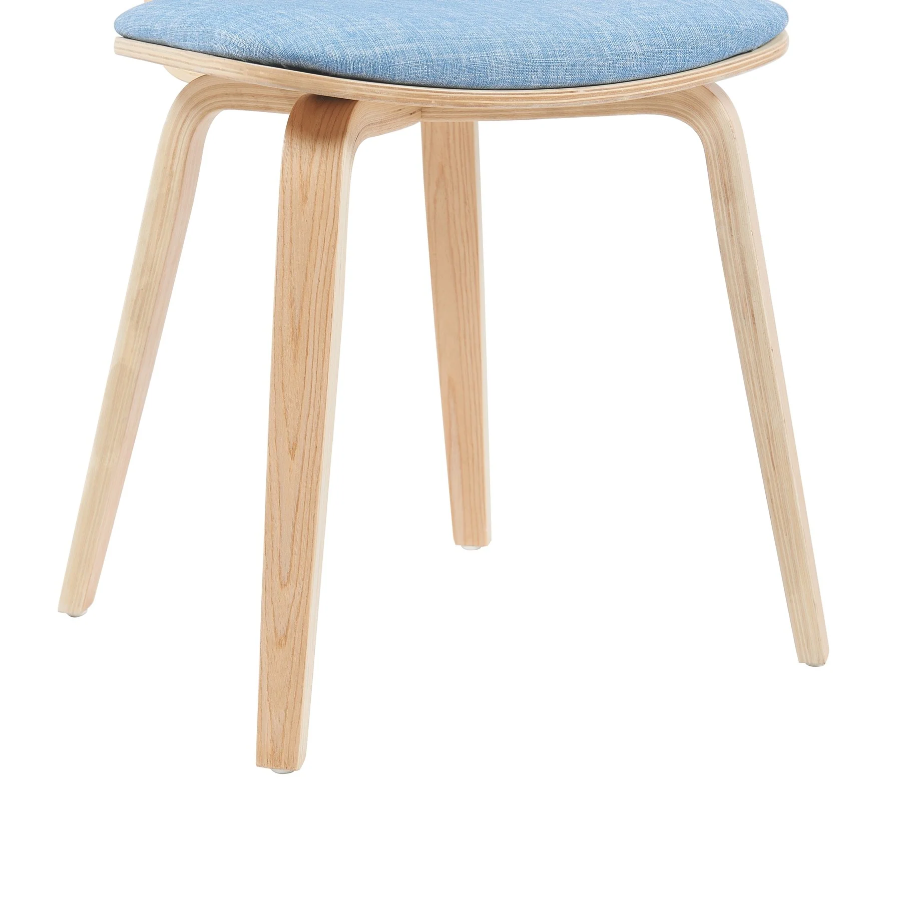 Jaguar Mid-Century Upholstered Dining Chair in Light Blue and Patterned Oak Finish - Image 6
