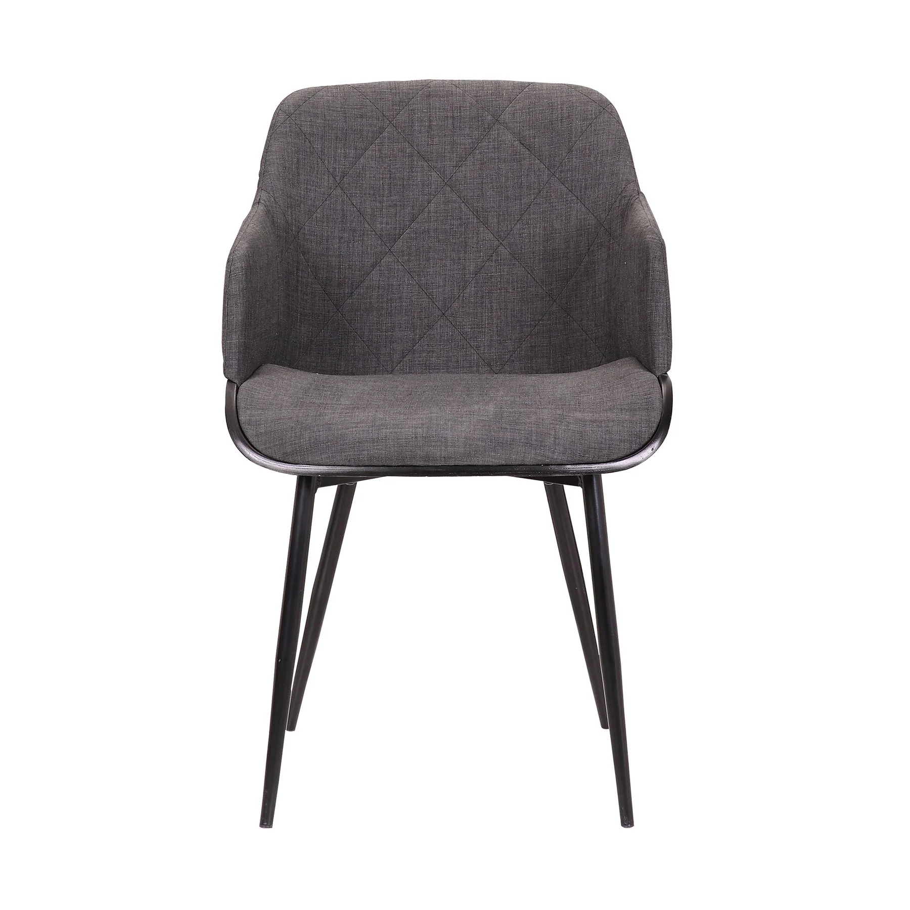 Jaida Charcoal Cushion Side Chair in Black Powder Coated Finish and Black Brushed Wood - Image 2