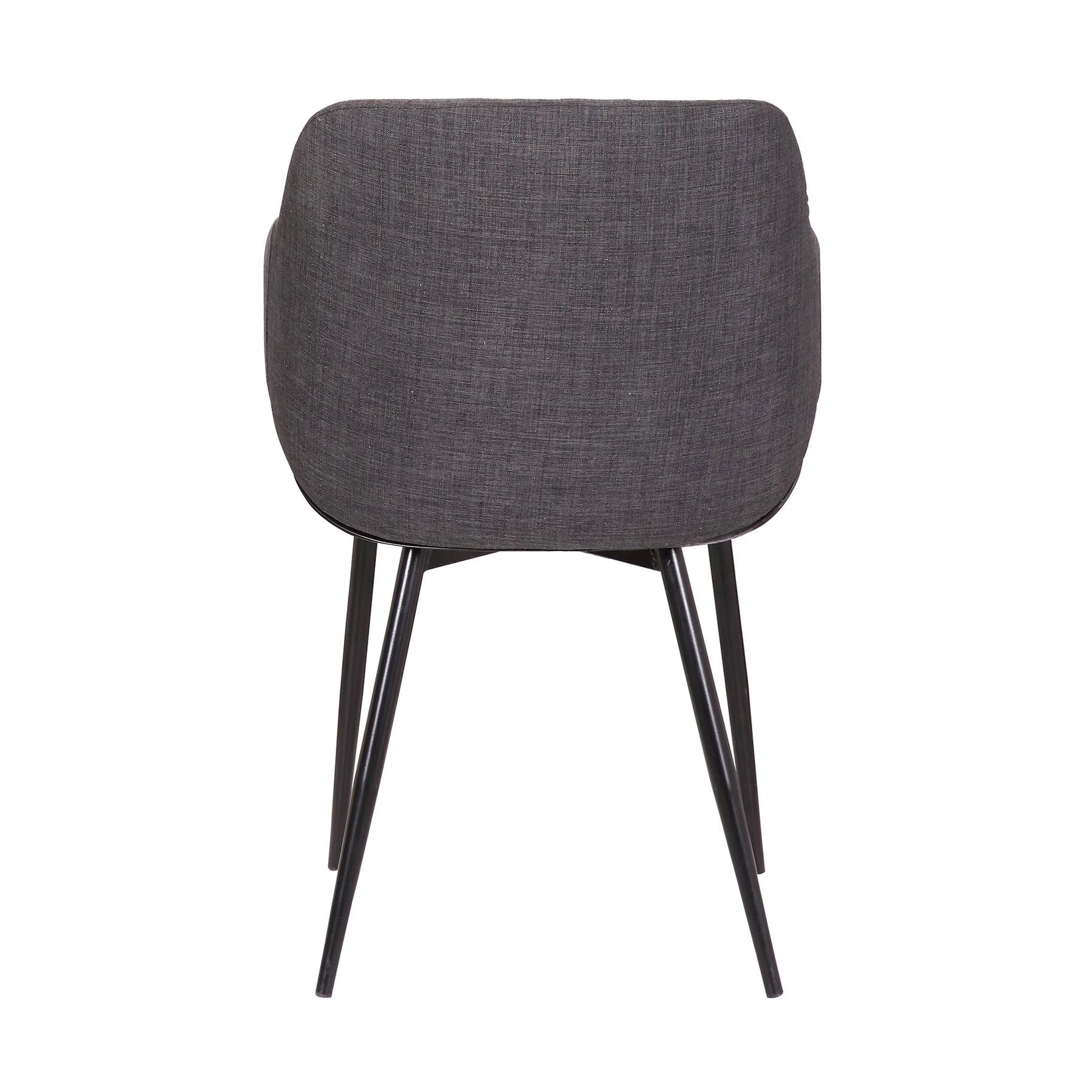 Jaida Charcoal Cushion Side Chair in Black Powder Coated Finish and Black Brushed Wood - Image 3