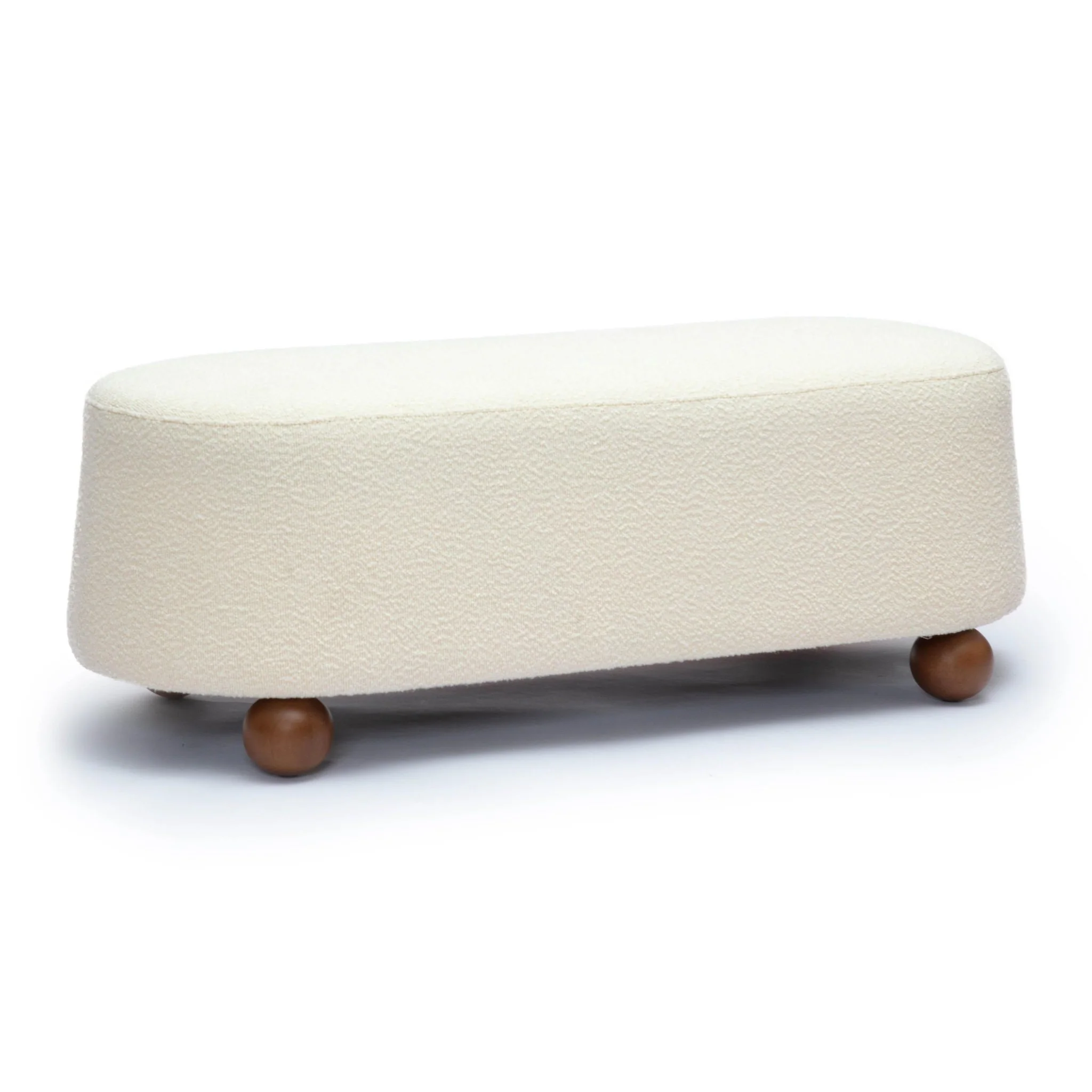 Jaine Cream Boucle Large Ottoman