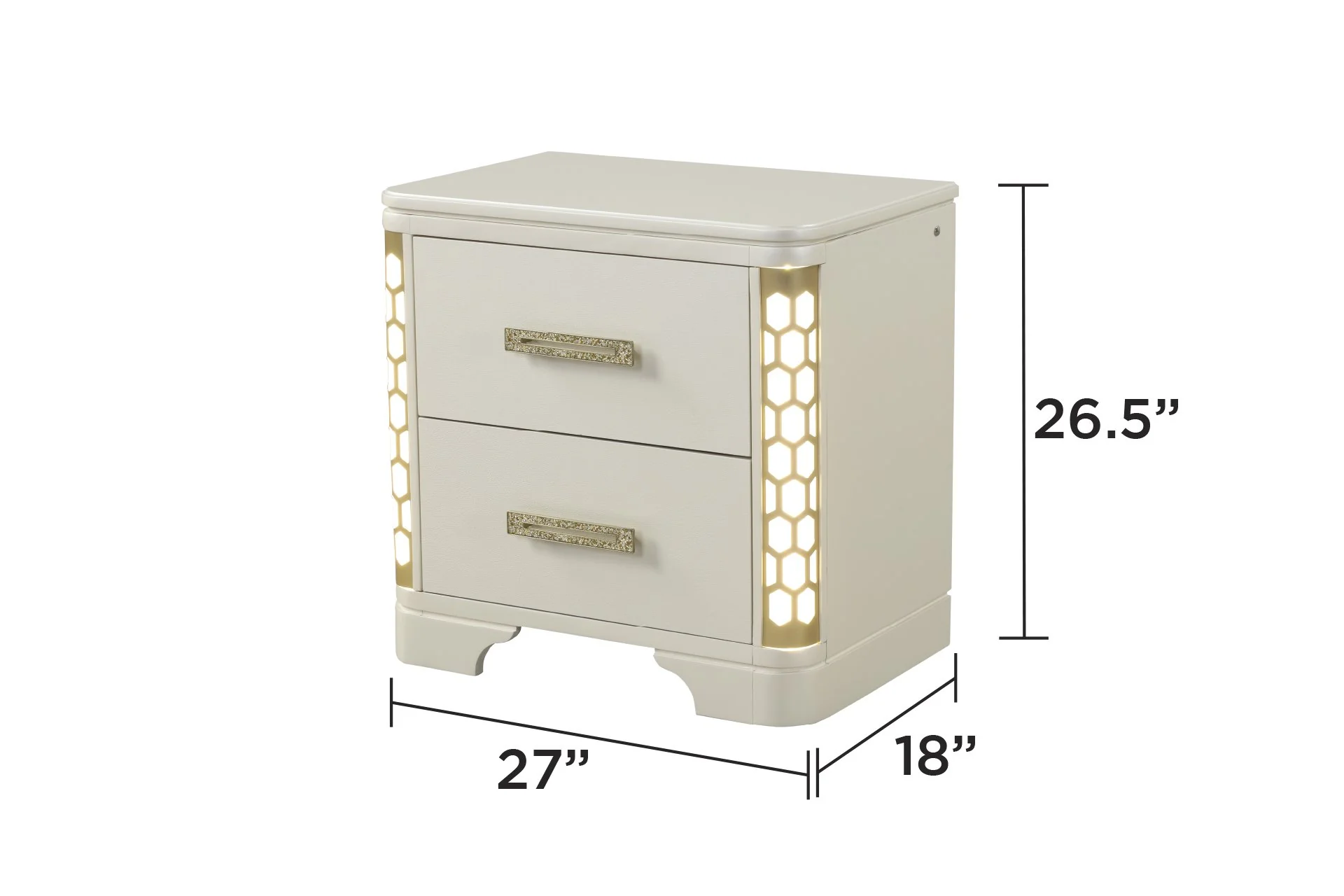 Jasmine King 4 PC with Vanity Bedroom set Beige - Image 13
