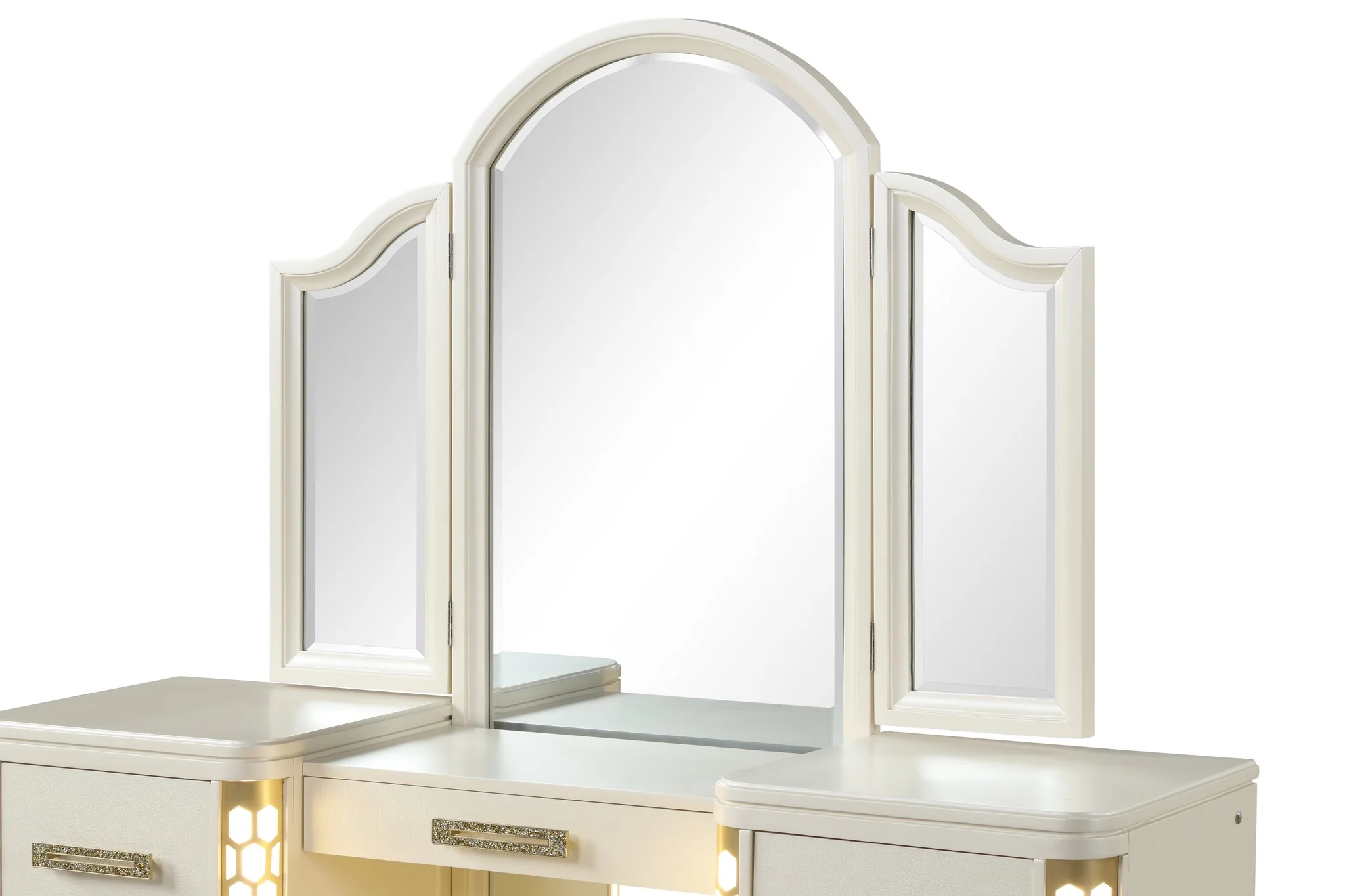 Jasmine King 4 PC with Vanity Bedroom set Beige - Image 19