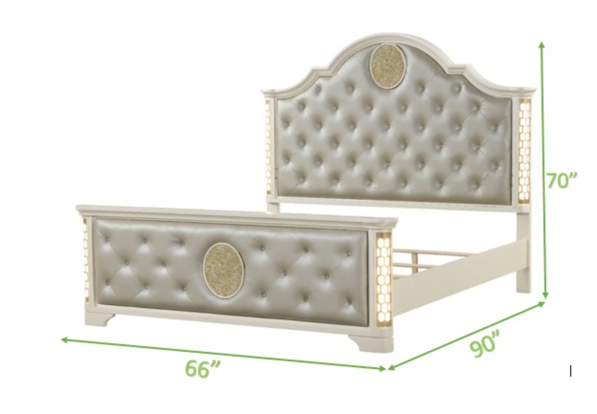 Jasmine Queen 4PC Bedroom Set Beige - Image 3