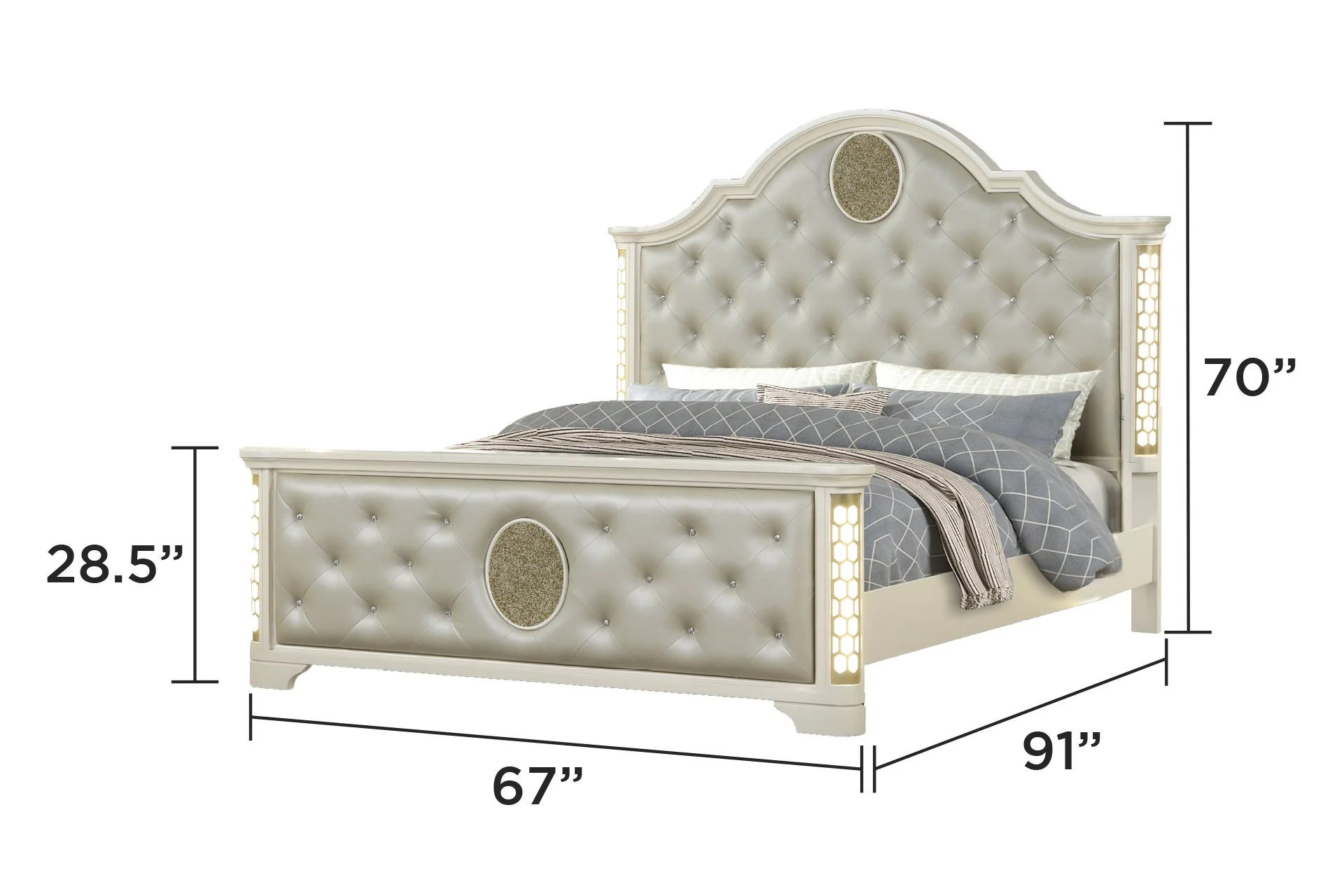 Jasmine Queen 4PC Bedroom Set Beige - Image 4