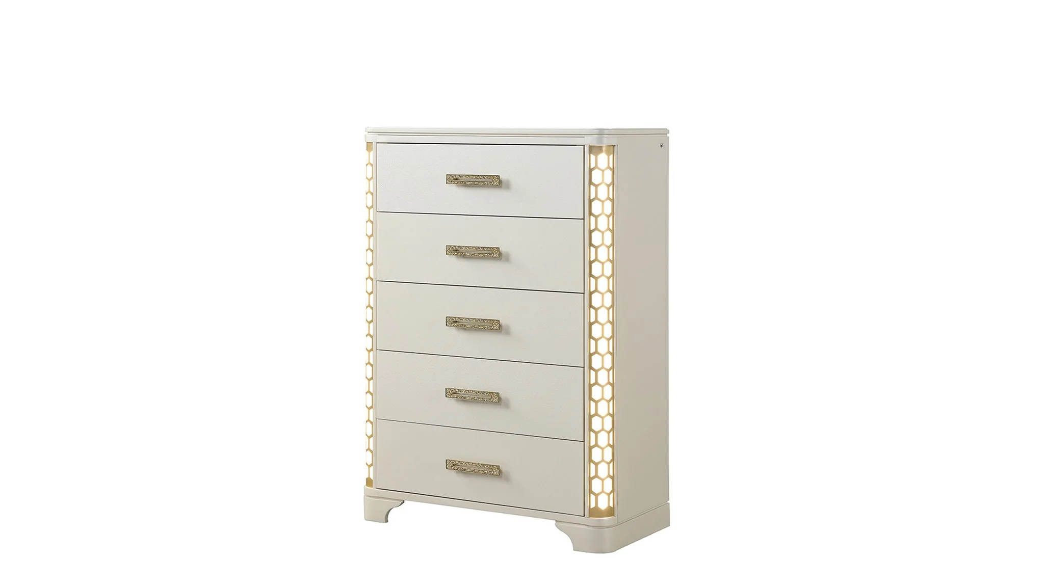 Jasmine Queen 5 PC Bedroom Set Beige - Image 16