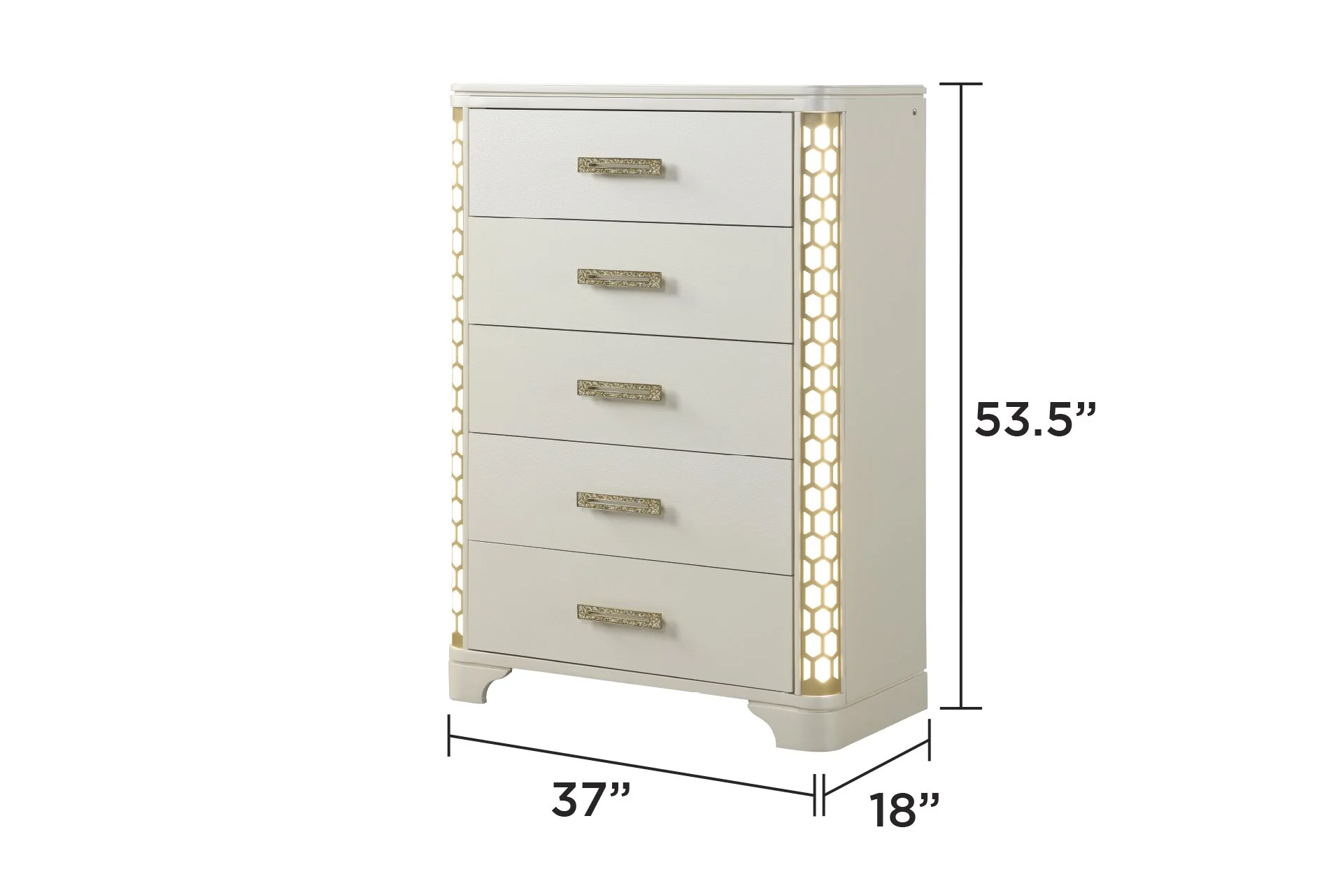 Jasmine Queen 5 PC Bedroom Set Beige - Image 18
