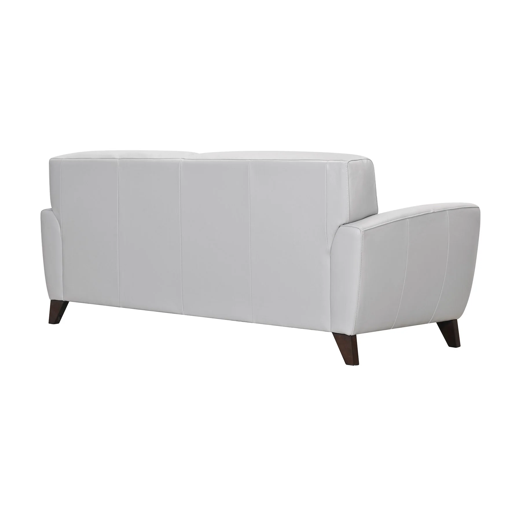 Jedd Contemporary Sofa in Genuine Dove Gray Leather with Brown Wood Legs - Image 3