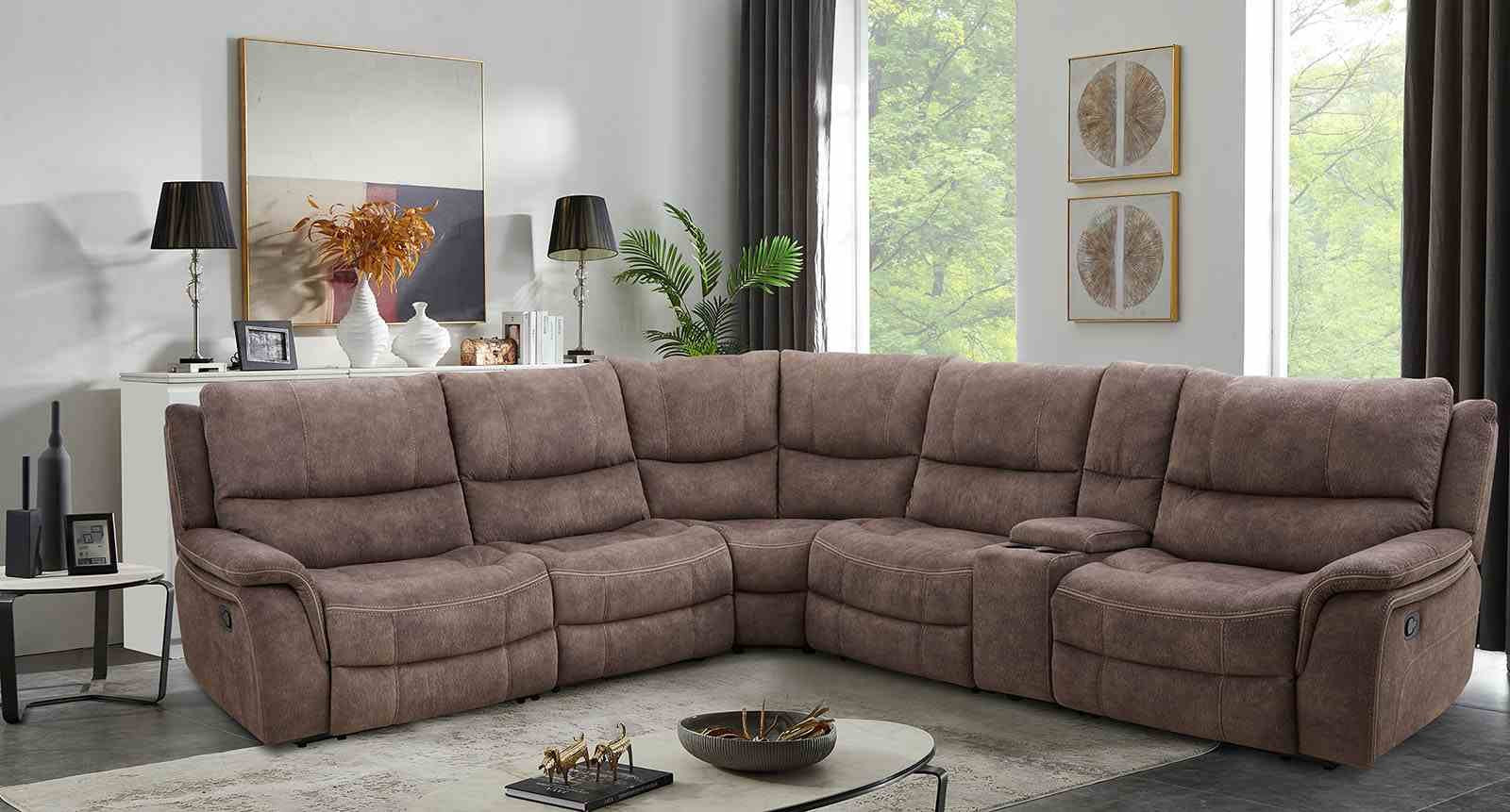 Jerominus Sectional, Dark Brown