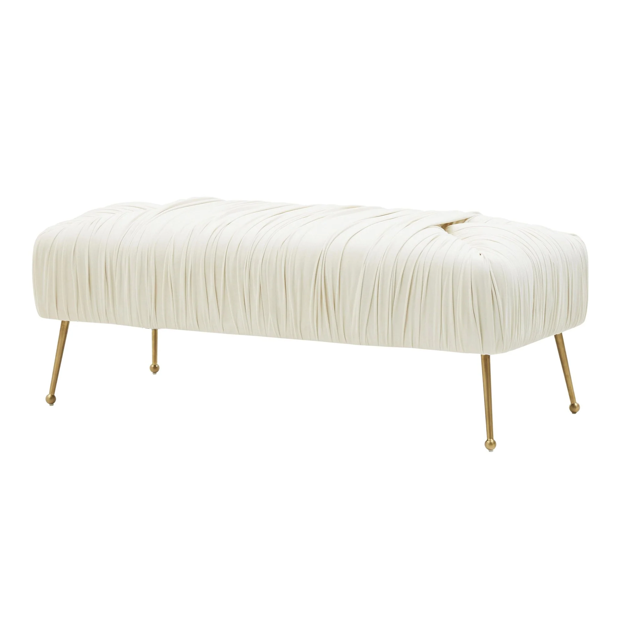 Jessica Cream Velvet Bench - Image 4