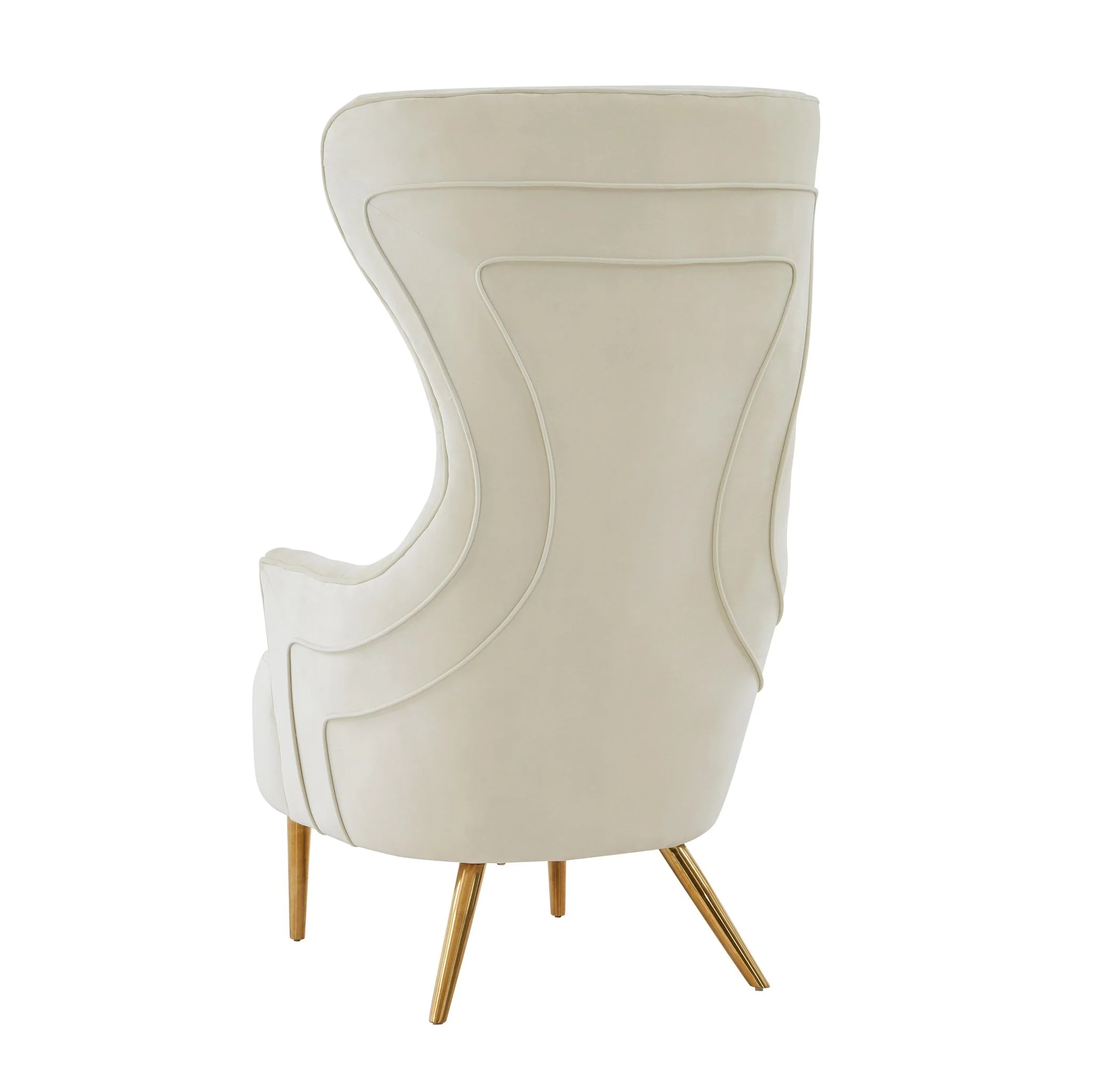 Jezebel Cream Velvet Wingback Chair - Image 5