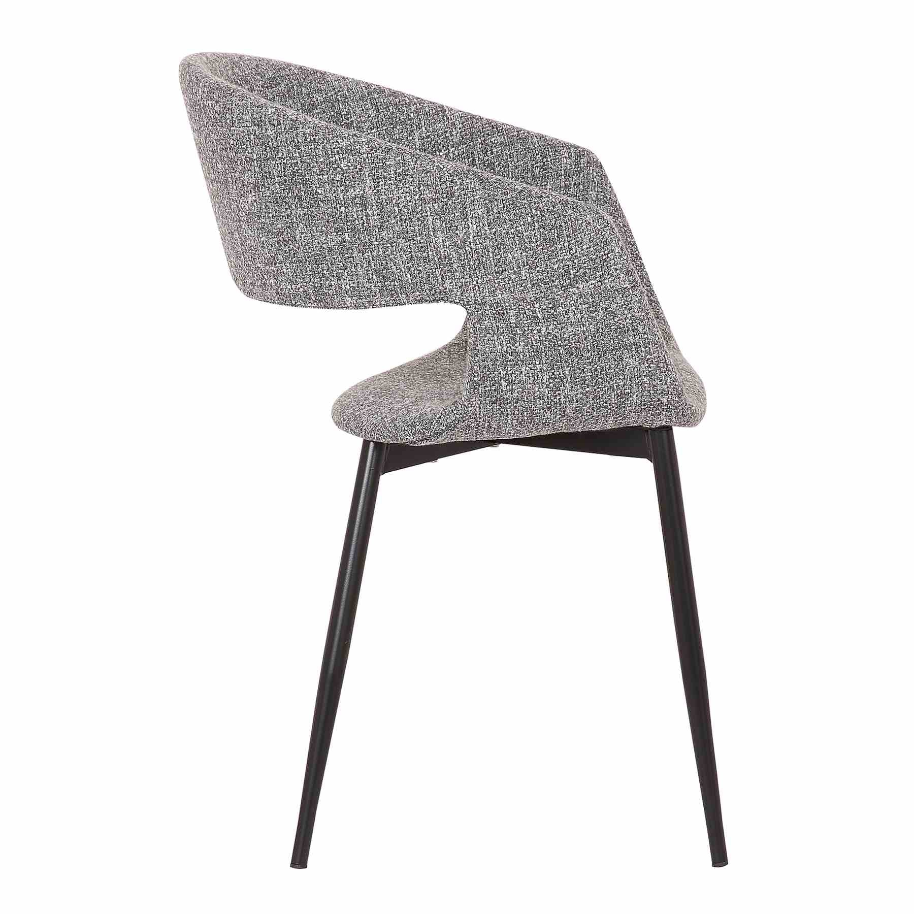 Jocelyn Mid-Century Black Dining Accent Chair with Gold Metal Legs - Image 3