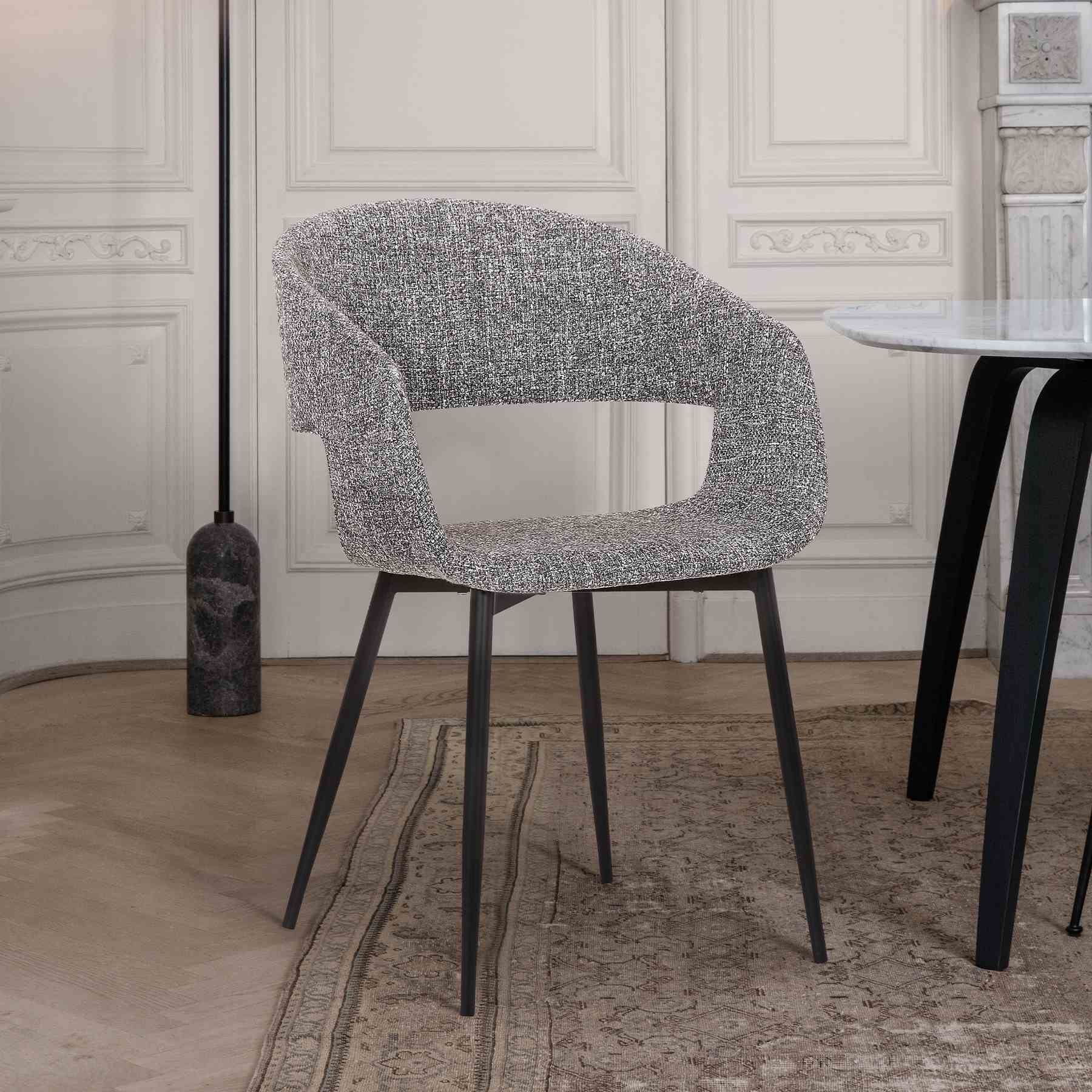 Jocelyn Mid-Century Black Dining Accent Chair with Gold Metal Legs - Image 6