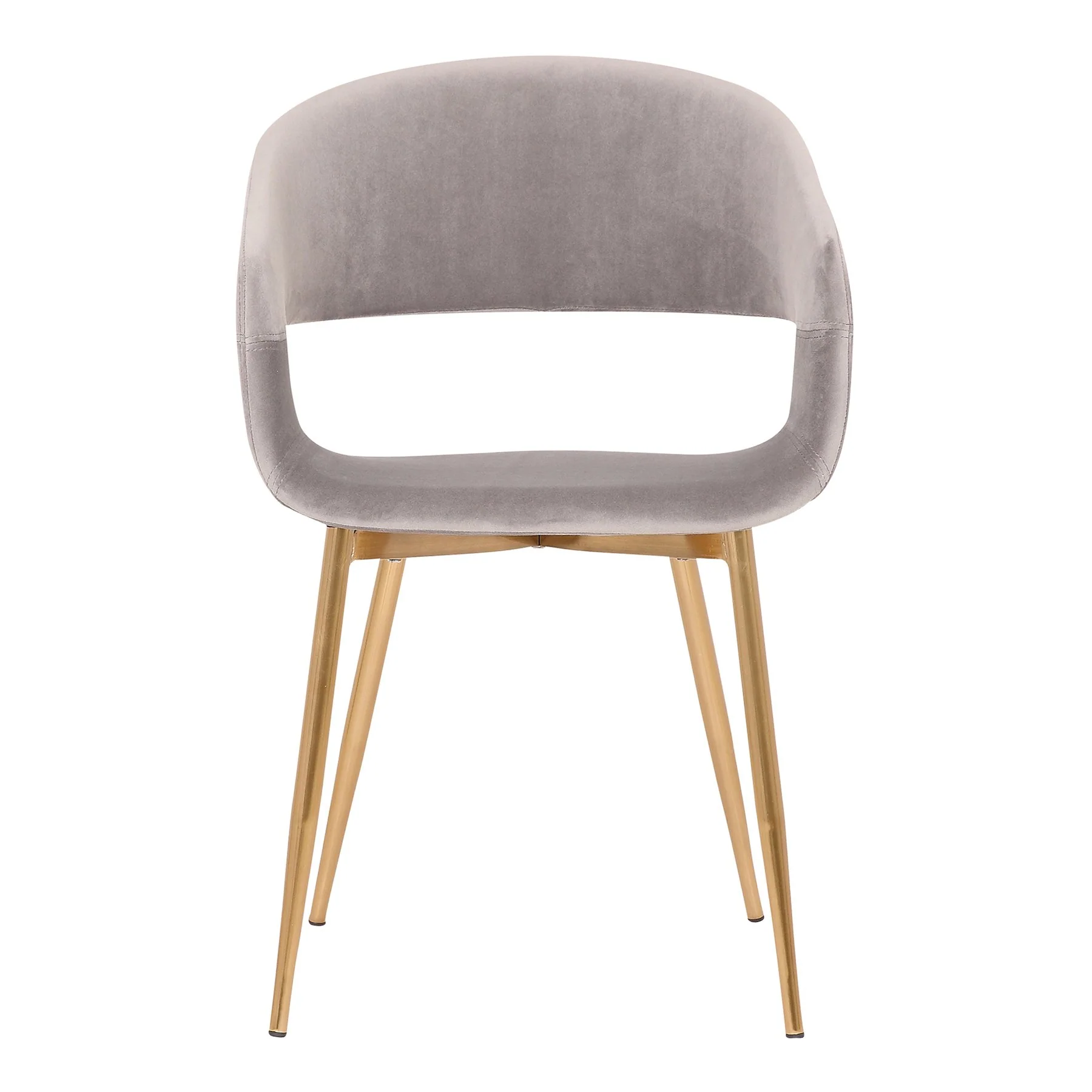 Jocelyn Mid-Century Gray Dining Accent Chair with Gold Metal Legs - Image 2