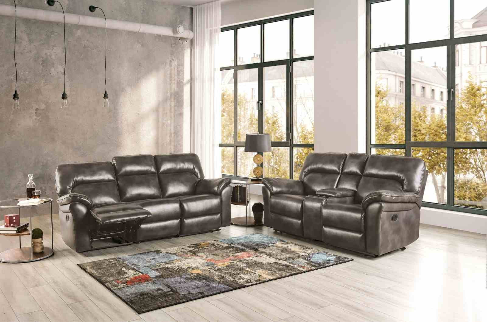 Josias Glider Recliner, Dark Gray Leatherette - Image 2