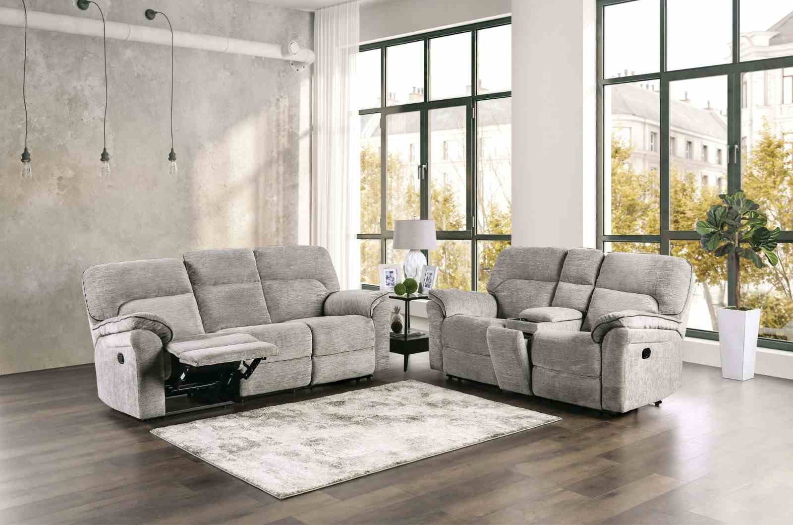 Josias Glider Recliner, Light Gray Fabric - Image 2