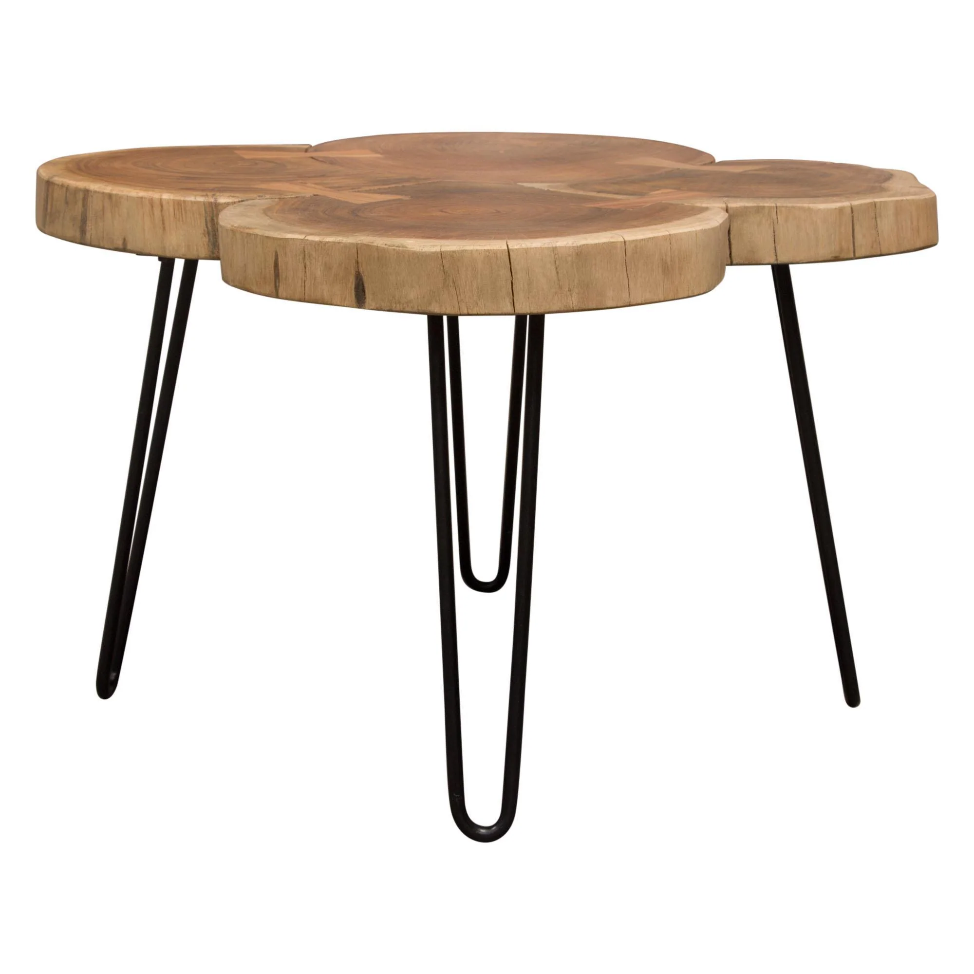 Joss Natural Acacia One of a Kind Live Edge Square Cocktail Table w/ Black Hairpin Legs by Diamond Sofa - Image 6