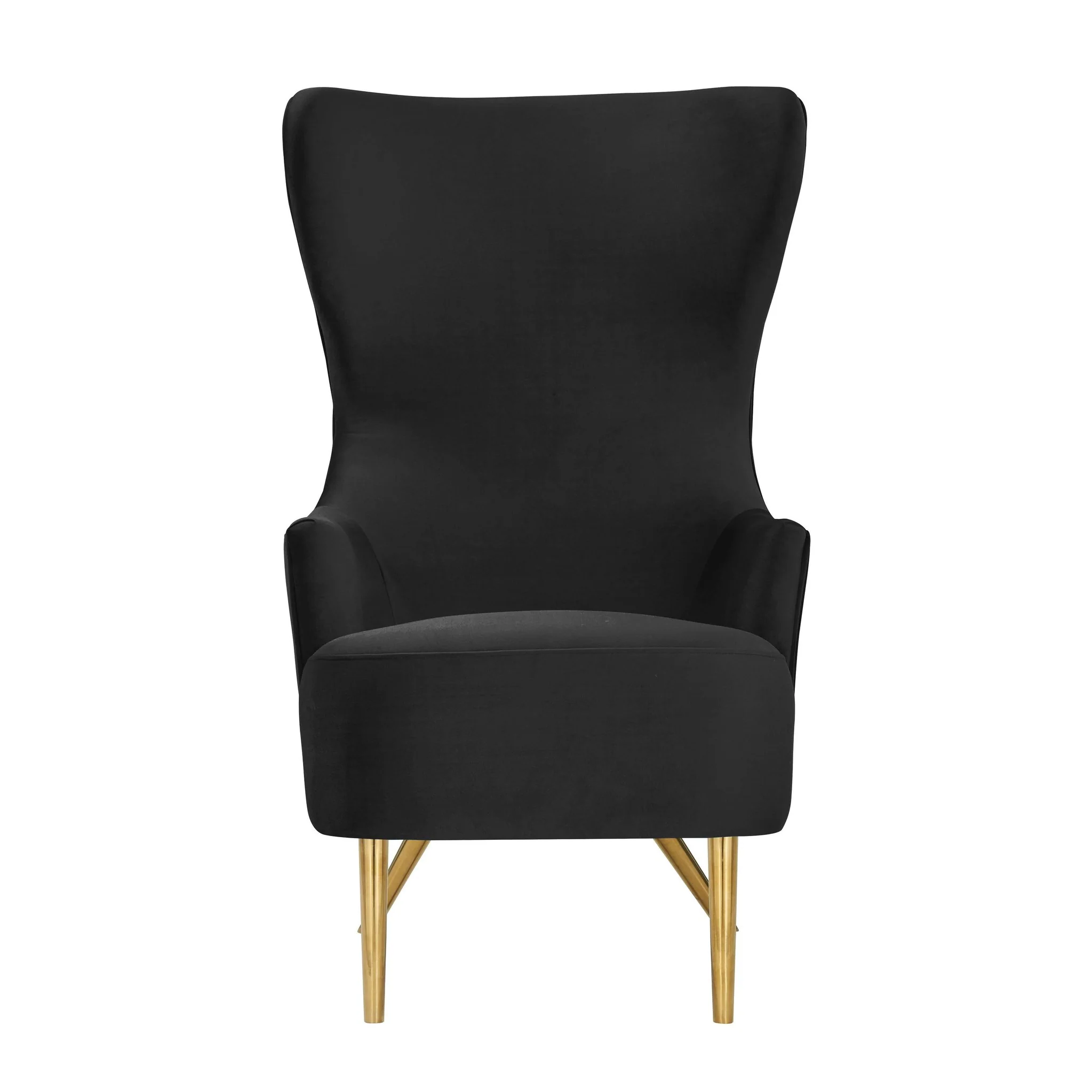 Julia Black Velvet Wingback Chair - Image 3