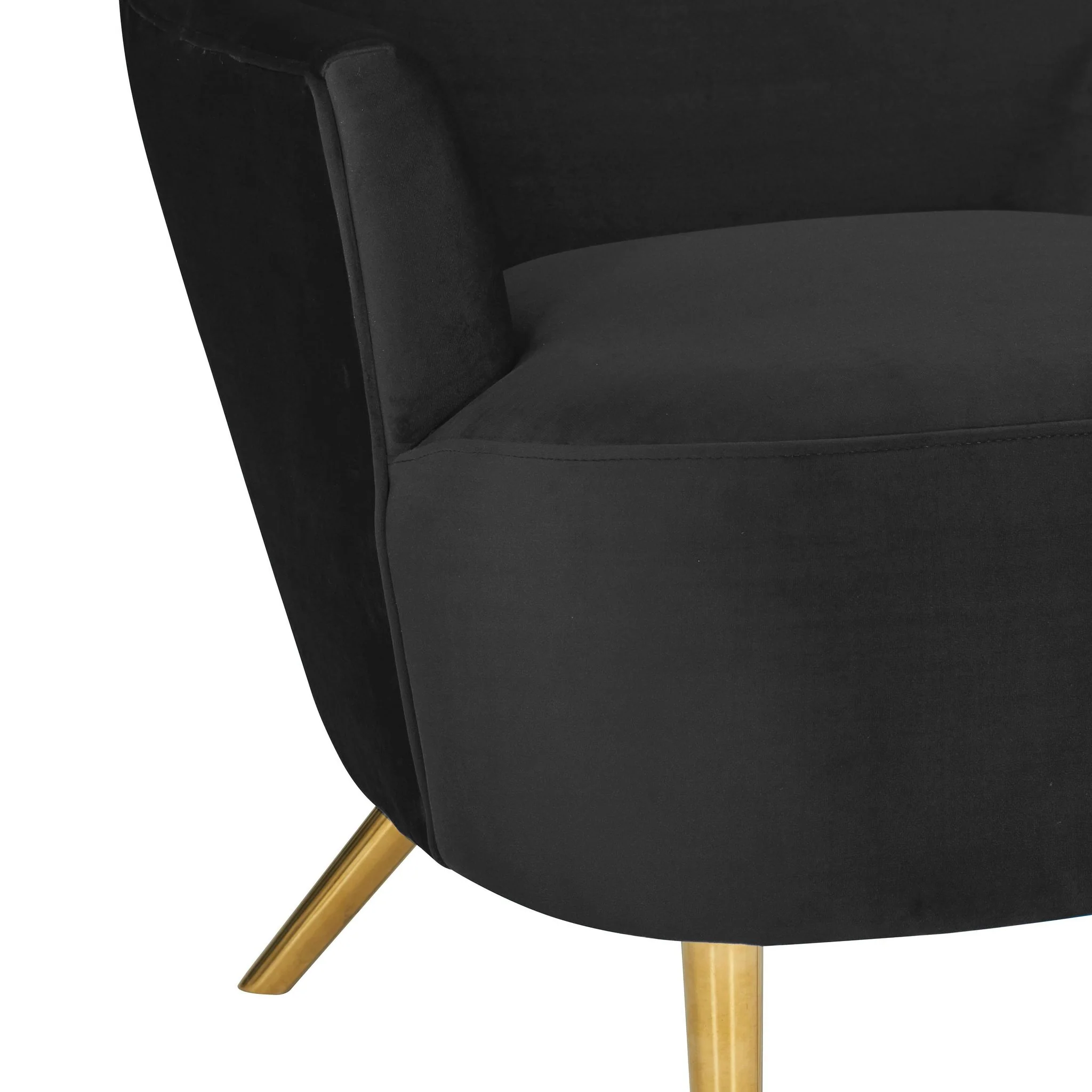 Julia Black Velvet Wingback Chair - Image 5
