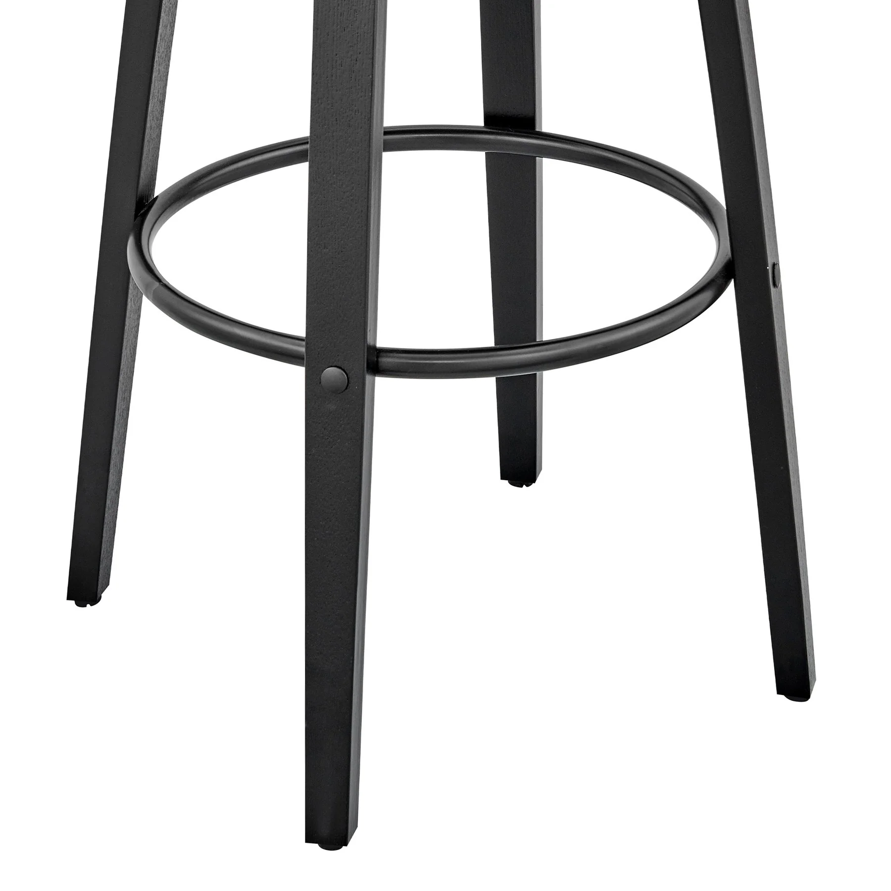 Julius 30" Gray Faux Leather and Black Wood Bar Stool - Image 8